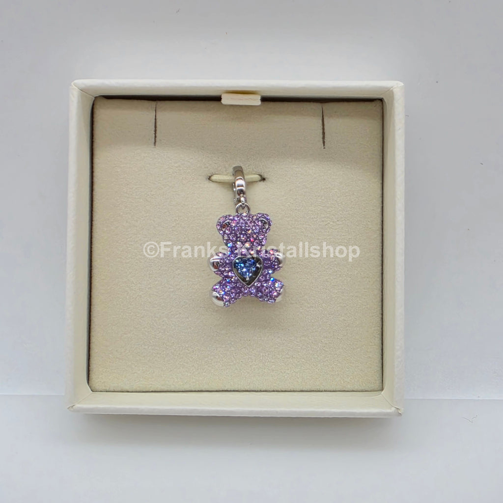 SWAROVSKI Idyllia Charm Anhänger Teddy Teddybär Violett, Rhodiniert 5745610