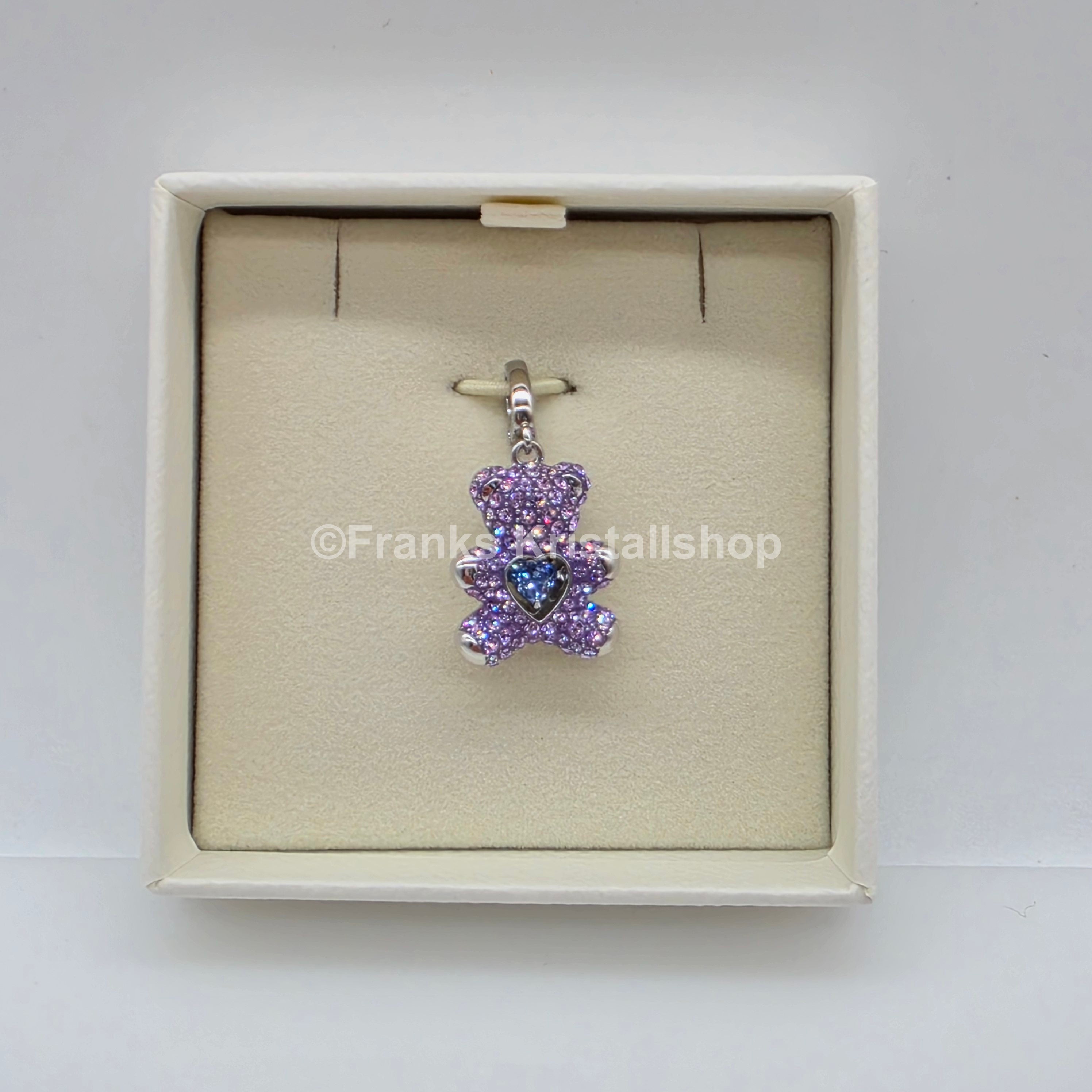 SWAROVSKI Idyllia Charm Anhänger Teddy Teddybär Violett, Rhodiniert 5745610