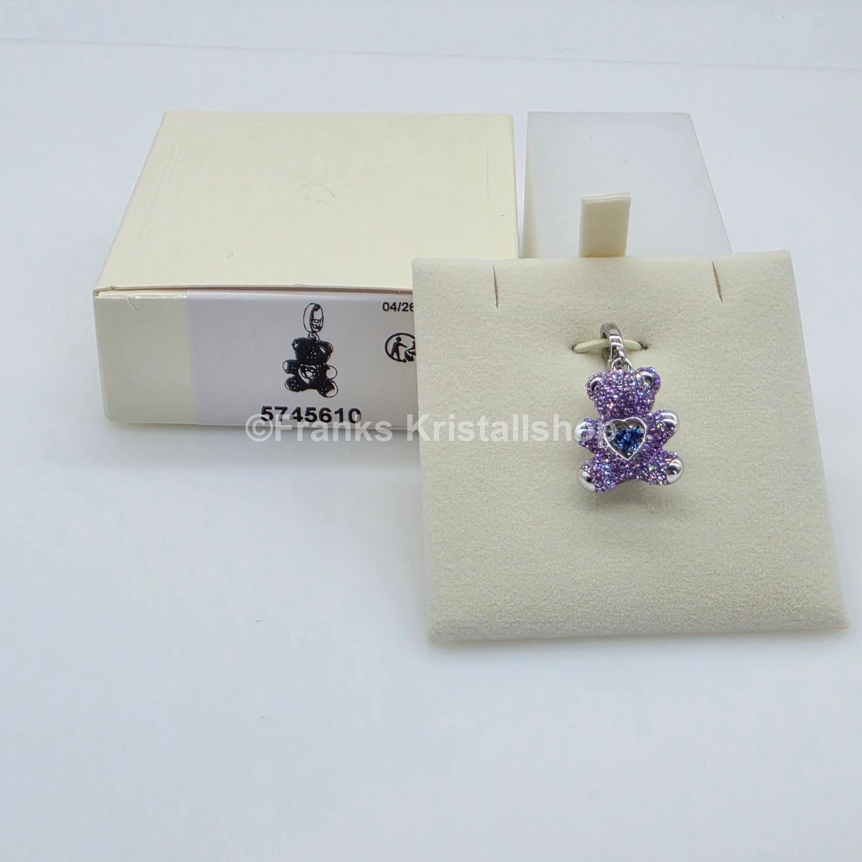 SWAROVSKI Idyllia Charm Anhänger Teddy Teddybär Violett, Rhodiniert 5745610