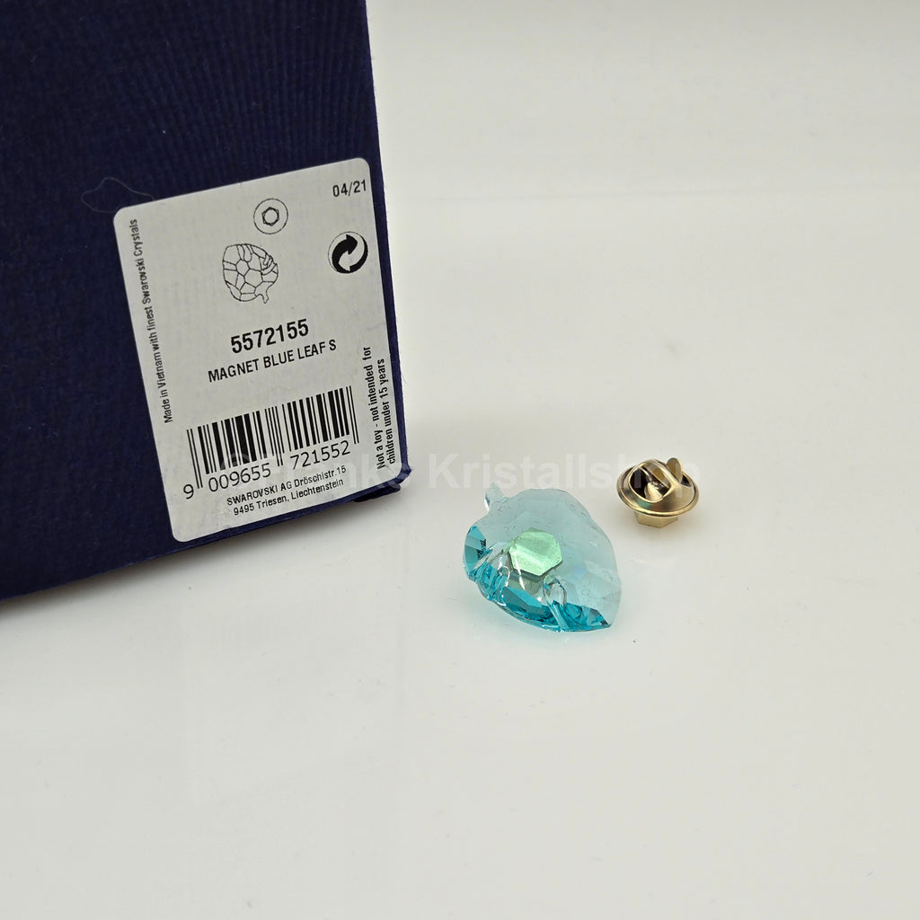 SWAROVSKI Jungle Beats Blatt Magnet Brosche Blau, Klein 5572155