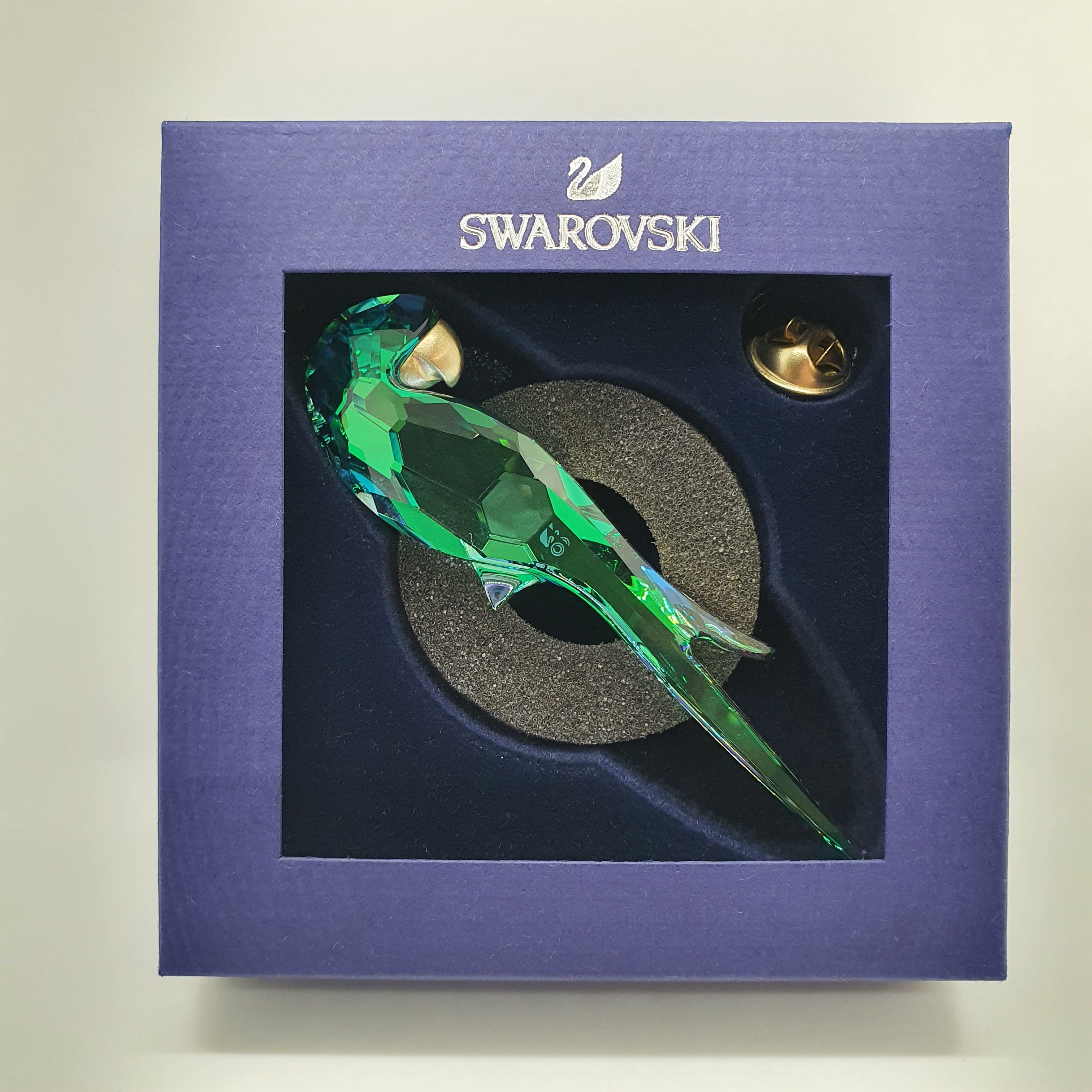 SWAROVSKI Jungle Beats Papagei Magnet Brosche Grün Groß 5572152