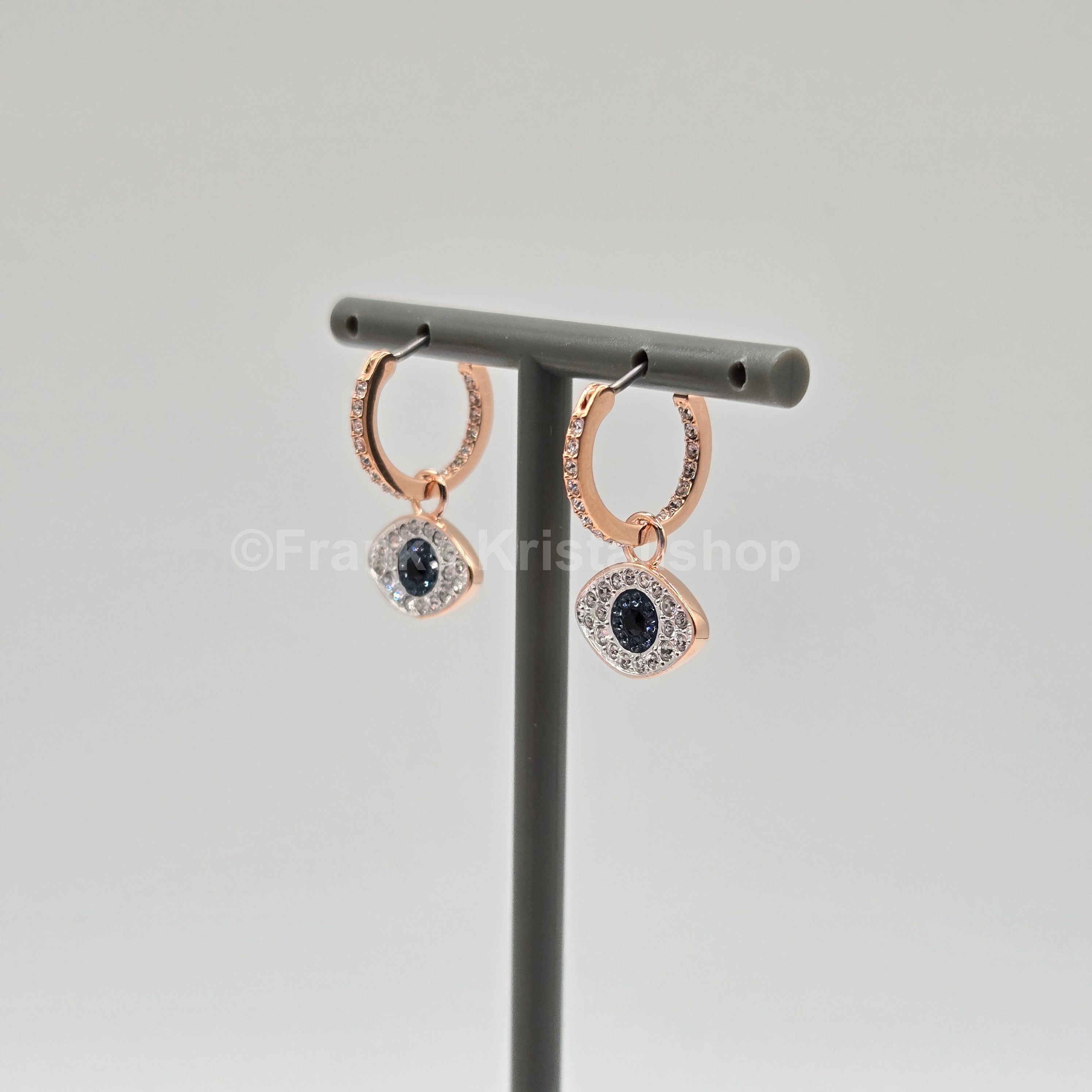 SWAROVSKI Symbolica Kreolen Böser Blick, Blau, Roségold-Legierungsschicht 5425857