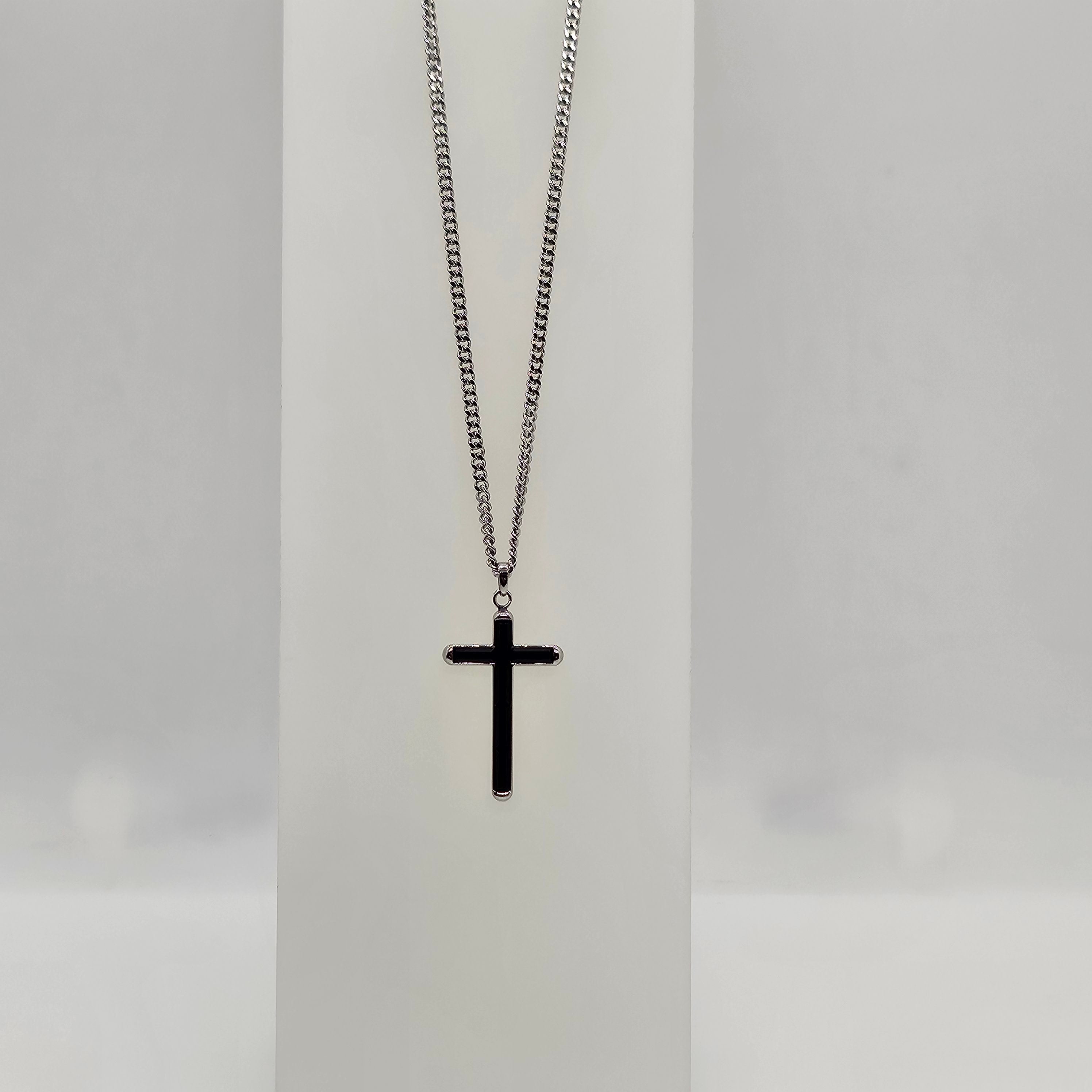 SWAROVSKI Kreuz Halskette Govern Cross Kette Schwarz, Rhodiniert 5252386