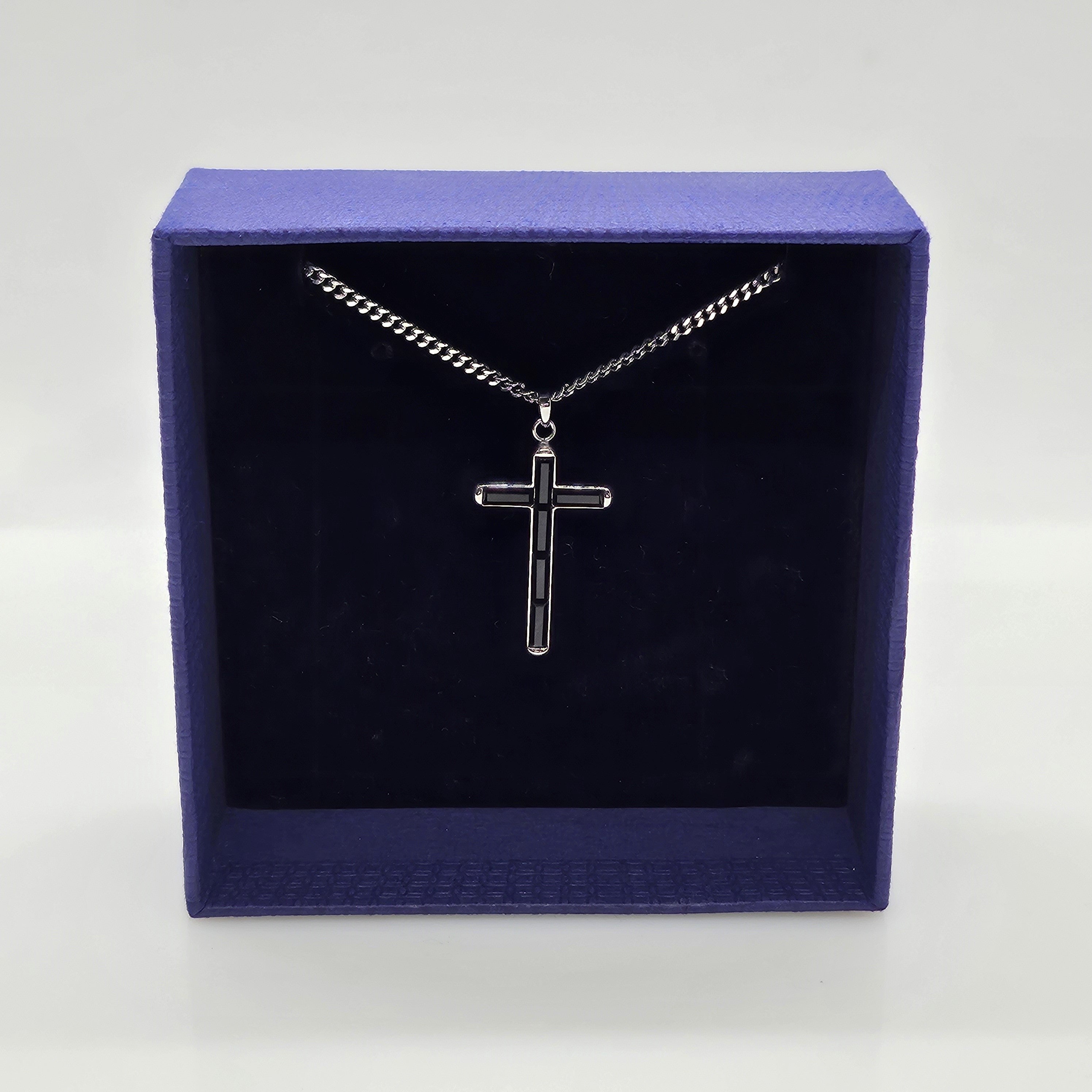 SWAROVSKI Kreuz Halskette Govern Cross Kette Schwarz, Rhodiniert 5252386