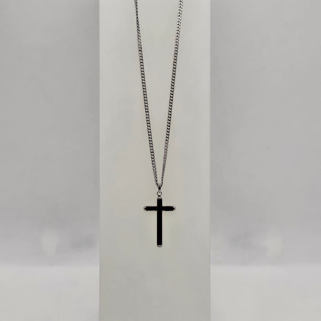 SWAROVSKI Kreuz Halskette Govern Cross Kette Schwarz, Rhodiniert 5252386