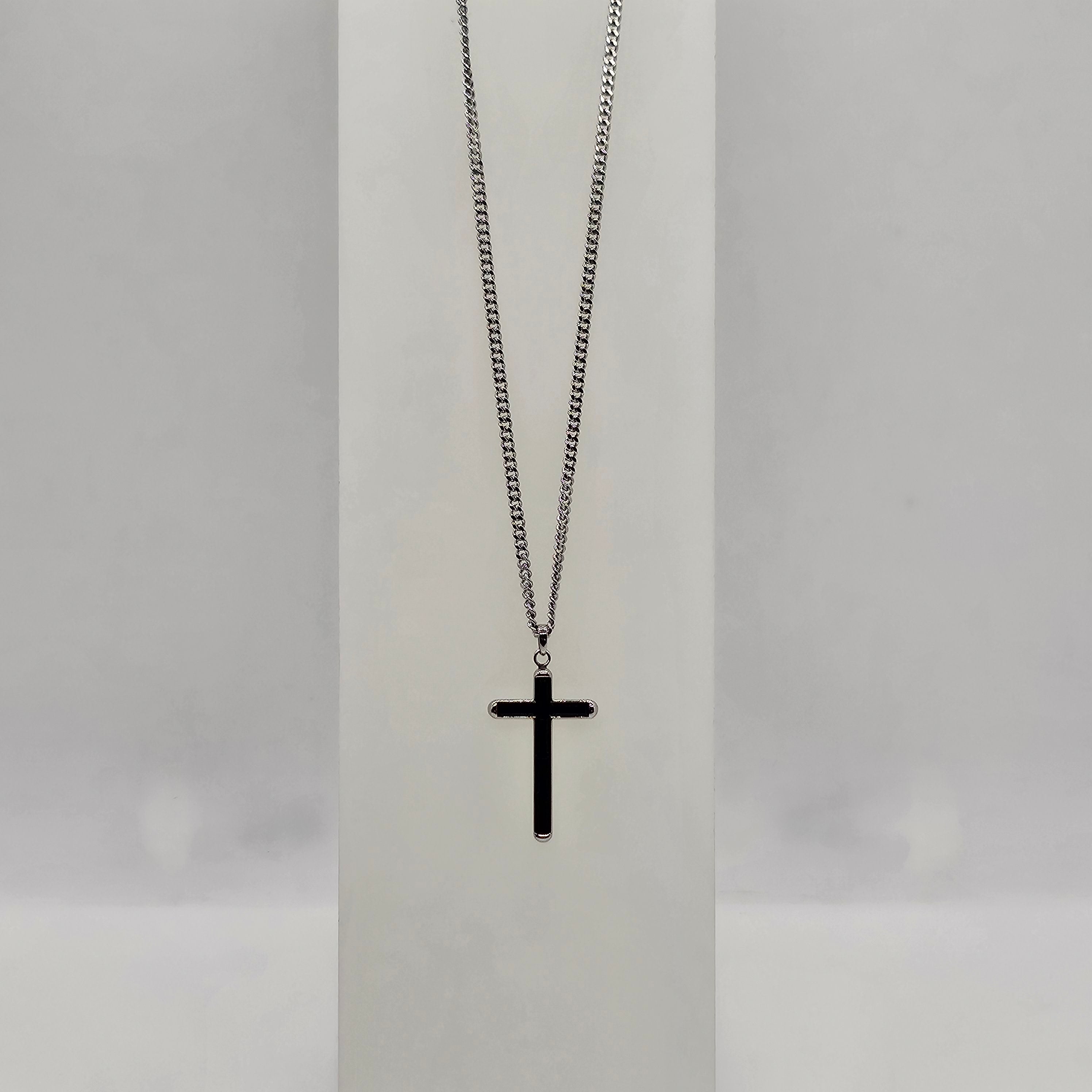 SWAROVSKI Kreuz Halskette Govern Cross Kette Schwarz, Rhodiniert 5252386