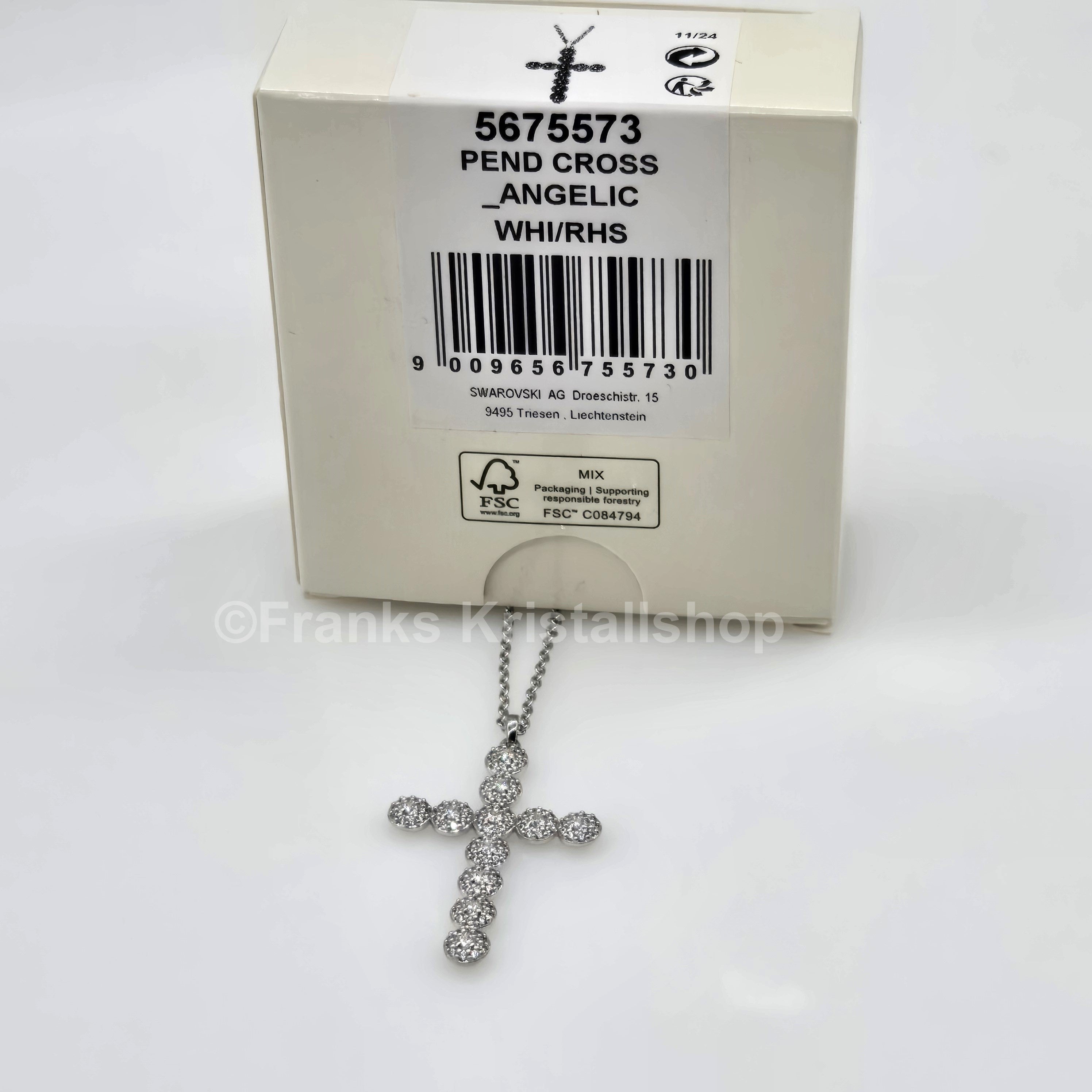 SWAROVSKI Kreuz Halskette Insigne Weiß, Rhodiniert 5675573