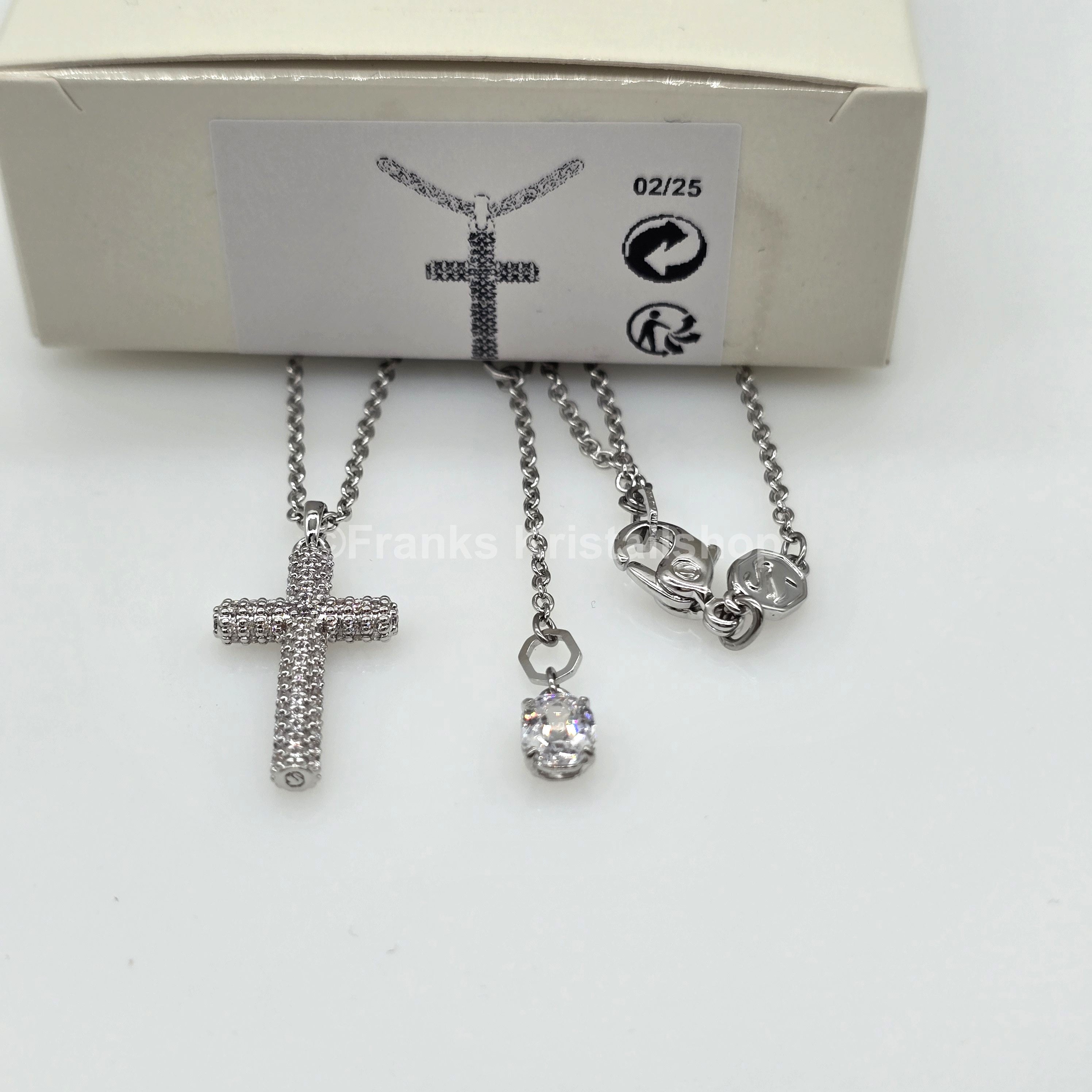 SWAROVSKI Kreuz Halskette Insigne Weiß, Rhodiniert 5675577