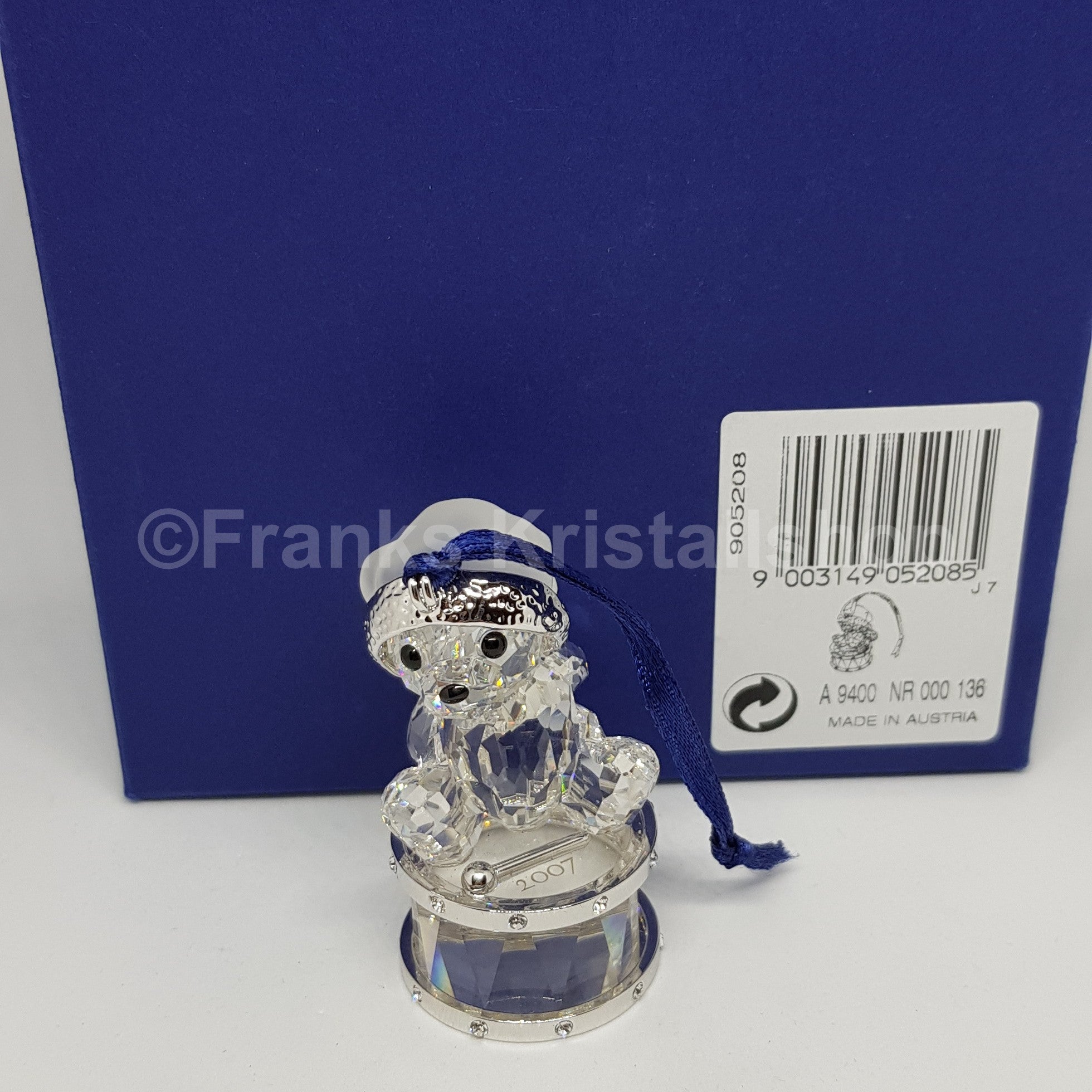 SWAROVSKI Kris Bär Weihnachten 2007 auf Trommel Ornament 905208