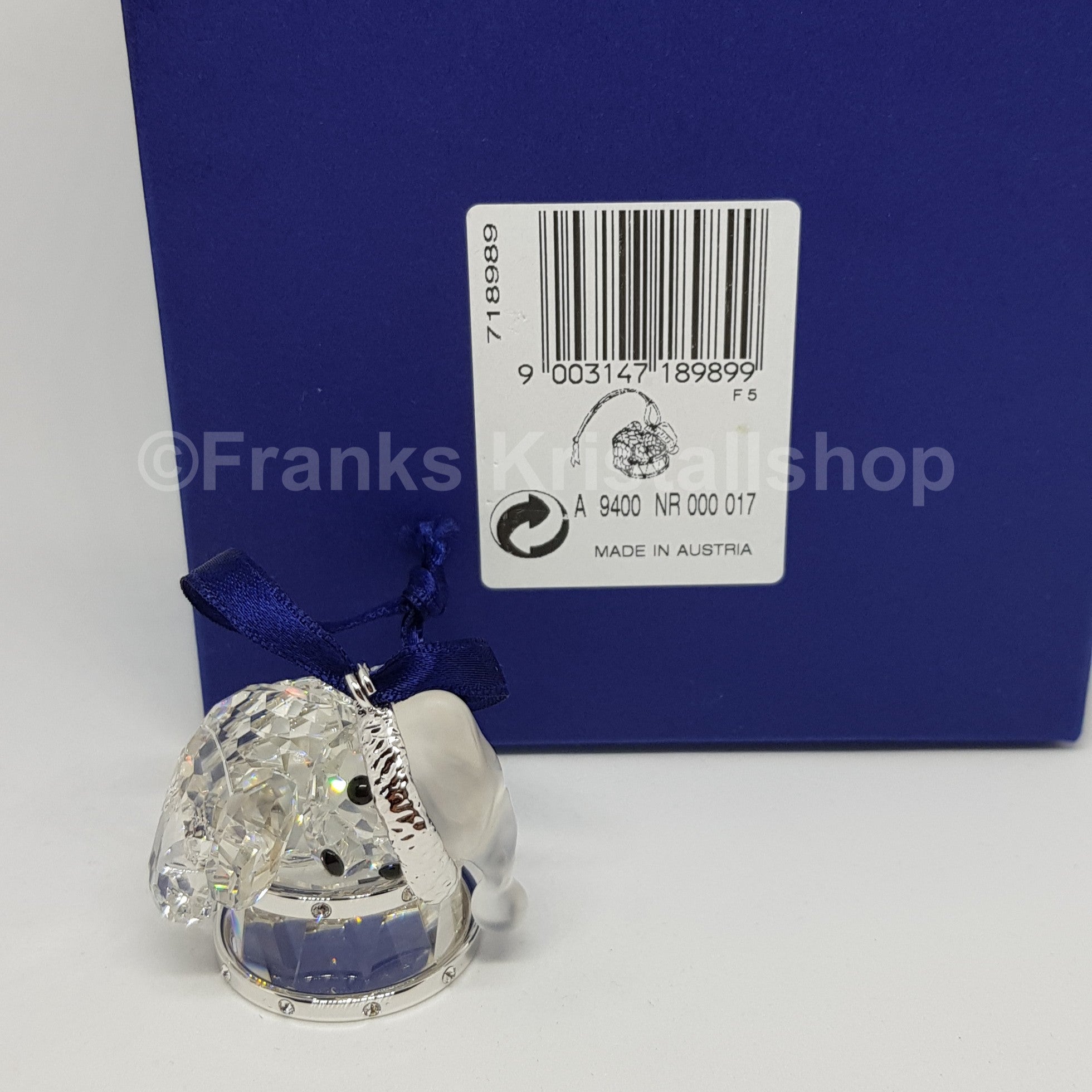 SWAROVSKI Kris Bär Weihnachten 2007 auf Trommel liegend Ornament 718989