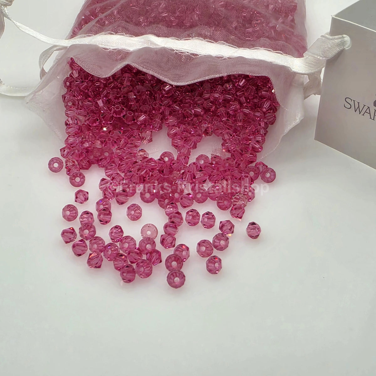 SWAROVSKI Kristall Dekosteine Doppelkegel Perlen 4 mm Rosa