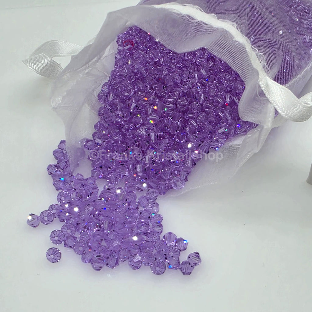 SWAROVSKI Kristall Dekosteine Doppelkegel Perlen 4 mm Violett