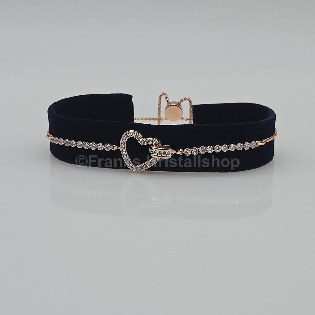SWAROVSKI Lovely Herz Armband, Weiß, Roségold-Legierungsschicht 5636443