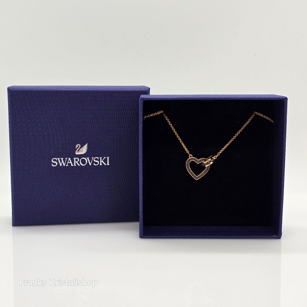 SWAROVSKI Lovely Herz Halskette, Grau, Rosévergoldet 5465686