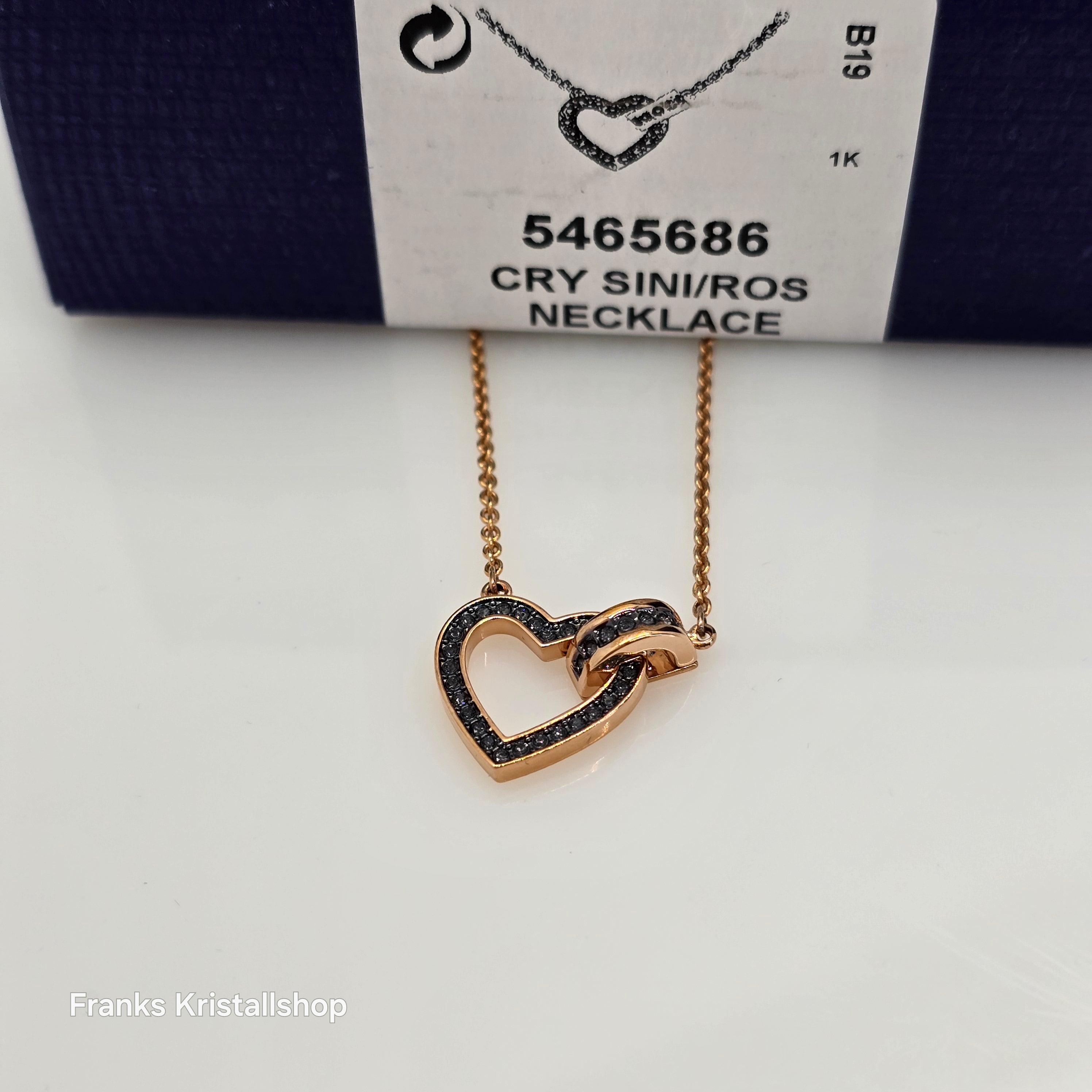 SWAROVSKI Lovely Herz Halskette, Grau, Rosévergoldet 5465686
