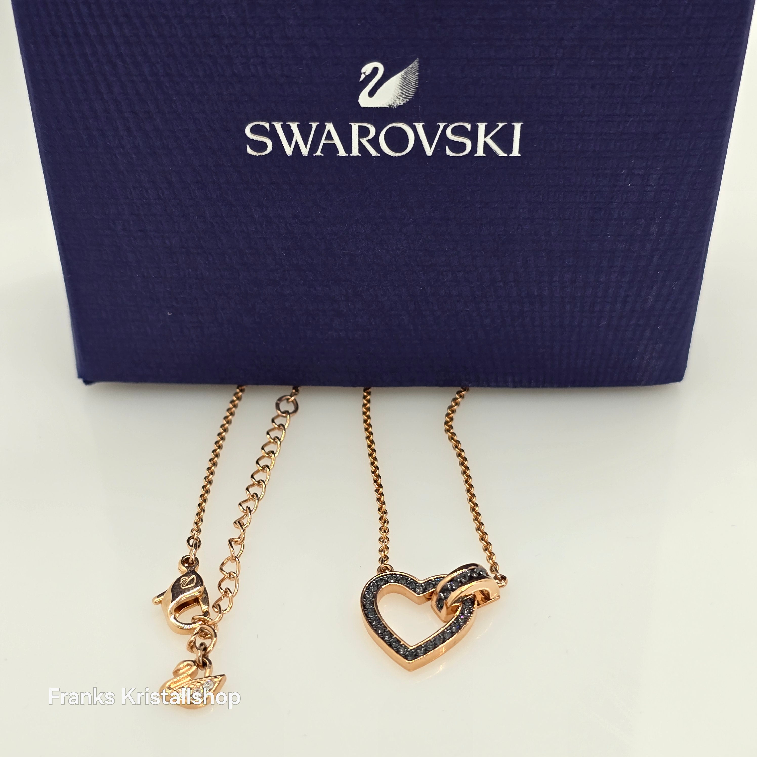 SWAROVSKI Lovely Herz Halskette, Grau, Rosévergoldet 5465686