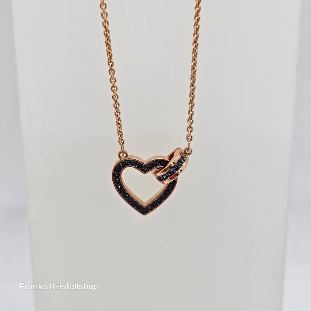 SWAROVSKI Lovely Herz Halskette, Grau, Rosévergoldet 5465686