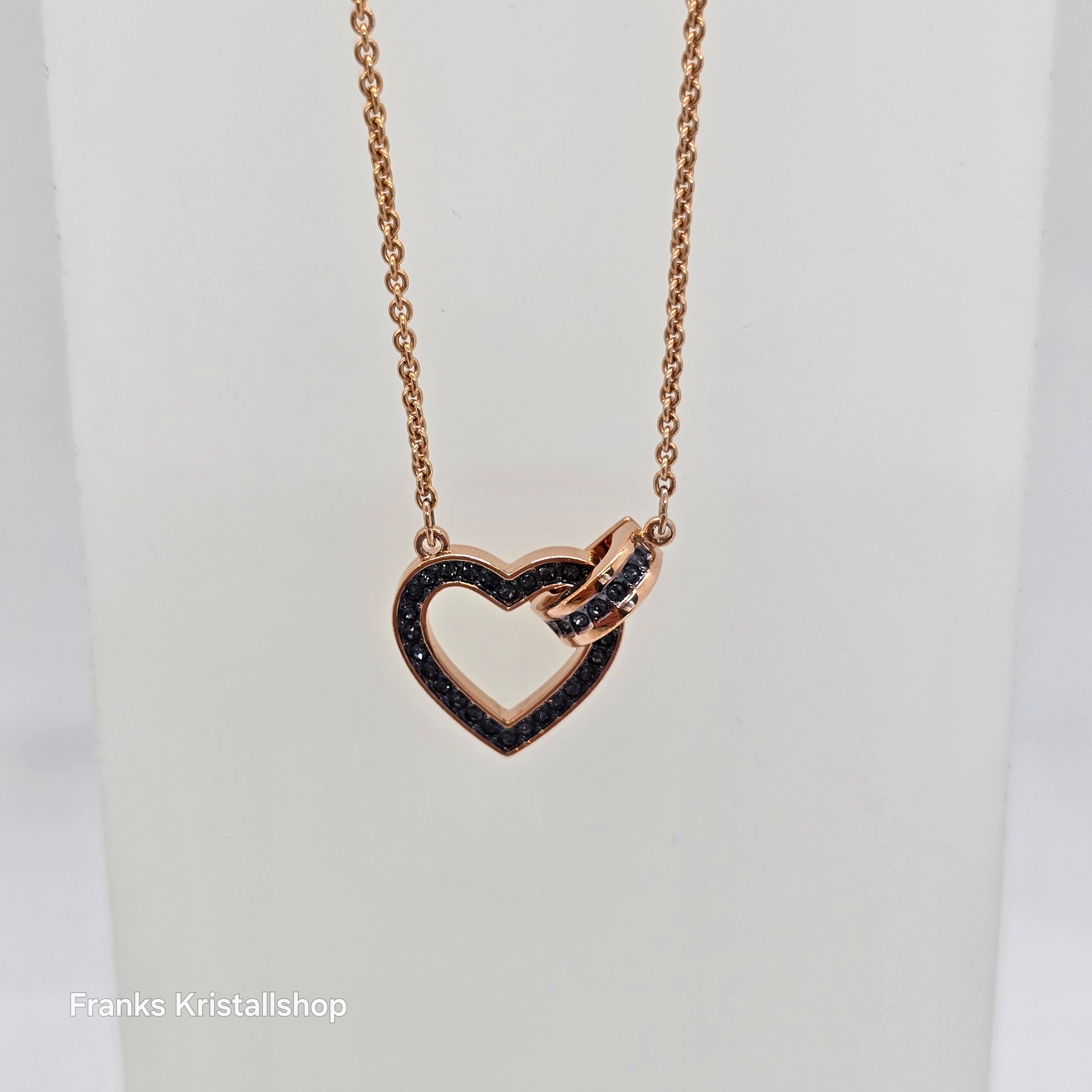 SWAROVSKI Lovely Herz Halskette, Grau, Rosévergoldet 5465686