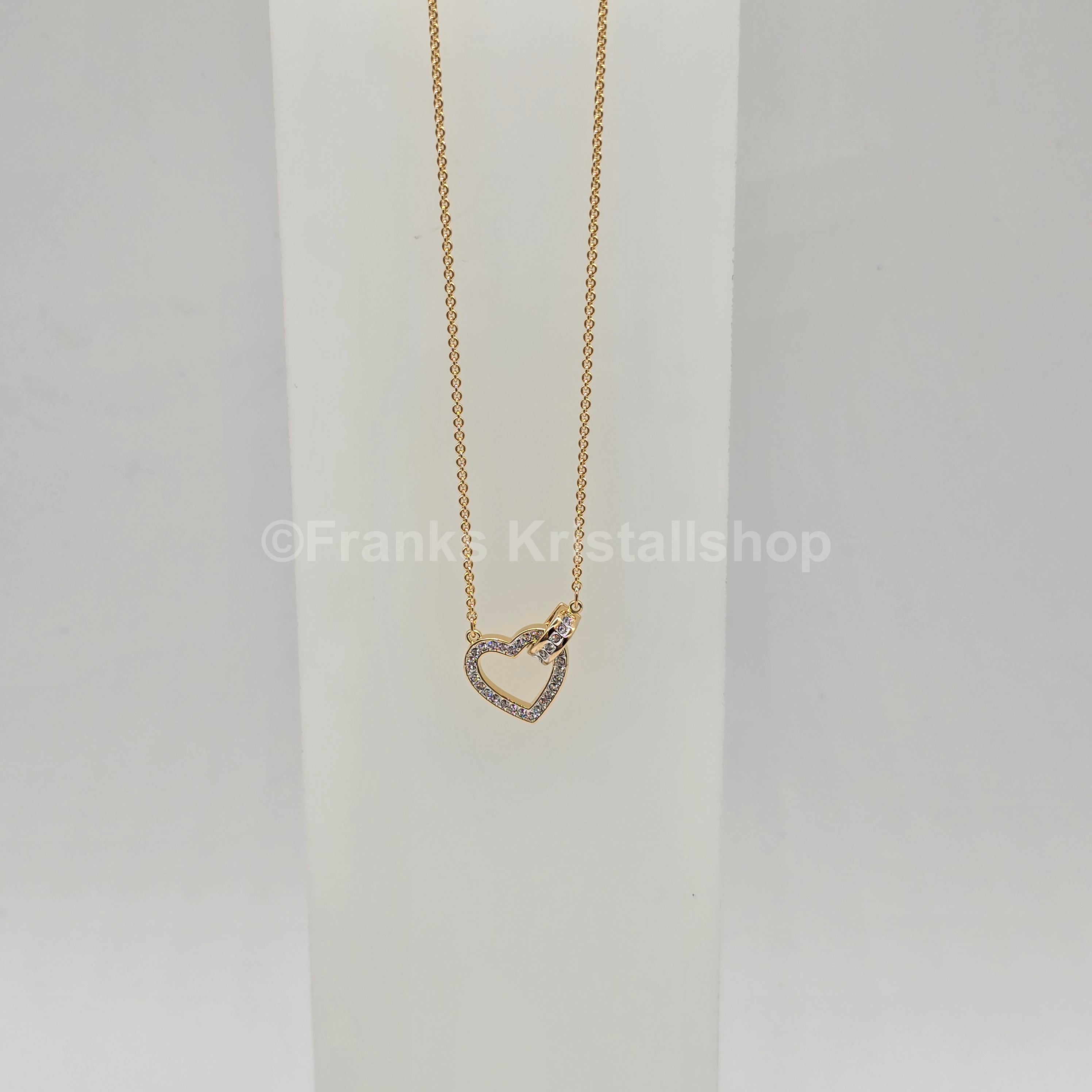 SWAROVSKI Lovely Herz Halskette, Weiß, Goldlegierungsschicht 5636449