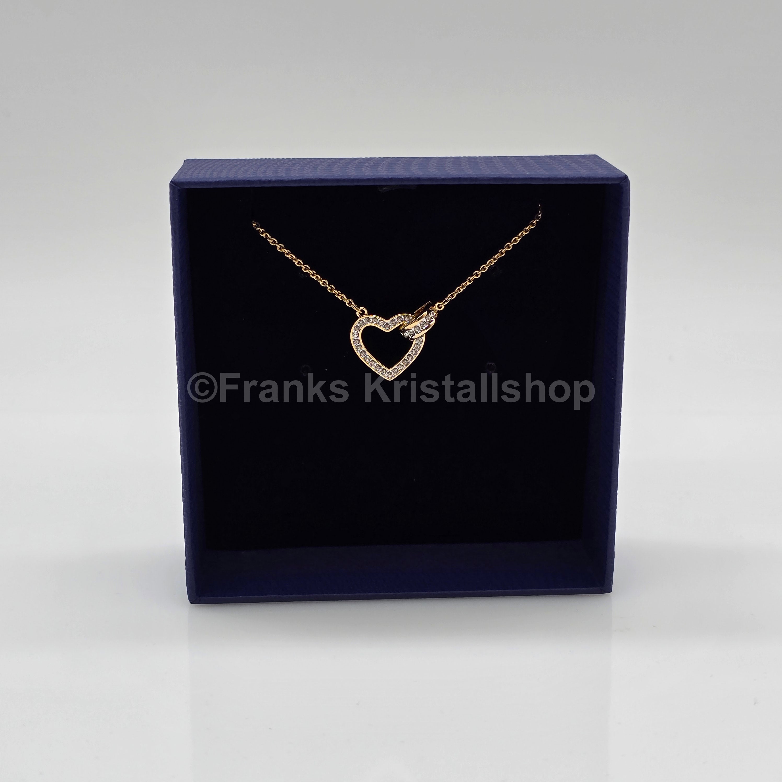 SWAROVSKI Lovely Herz Halskette, Weiß, Goldlegierungsschicht 5636449