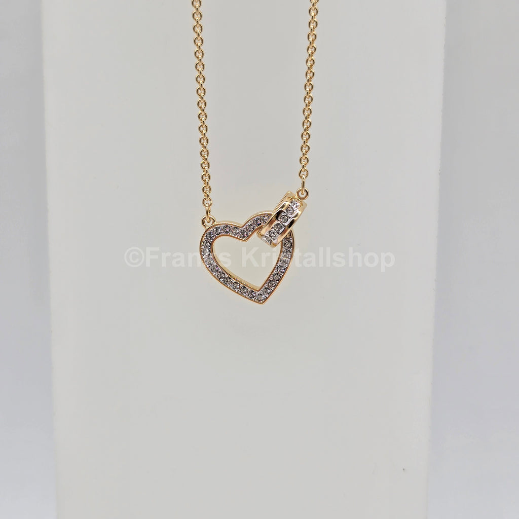 SWAROVSKI Lovely Herz Halskette, Weiß, Goldlegierungsschicht 5636449