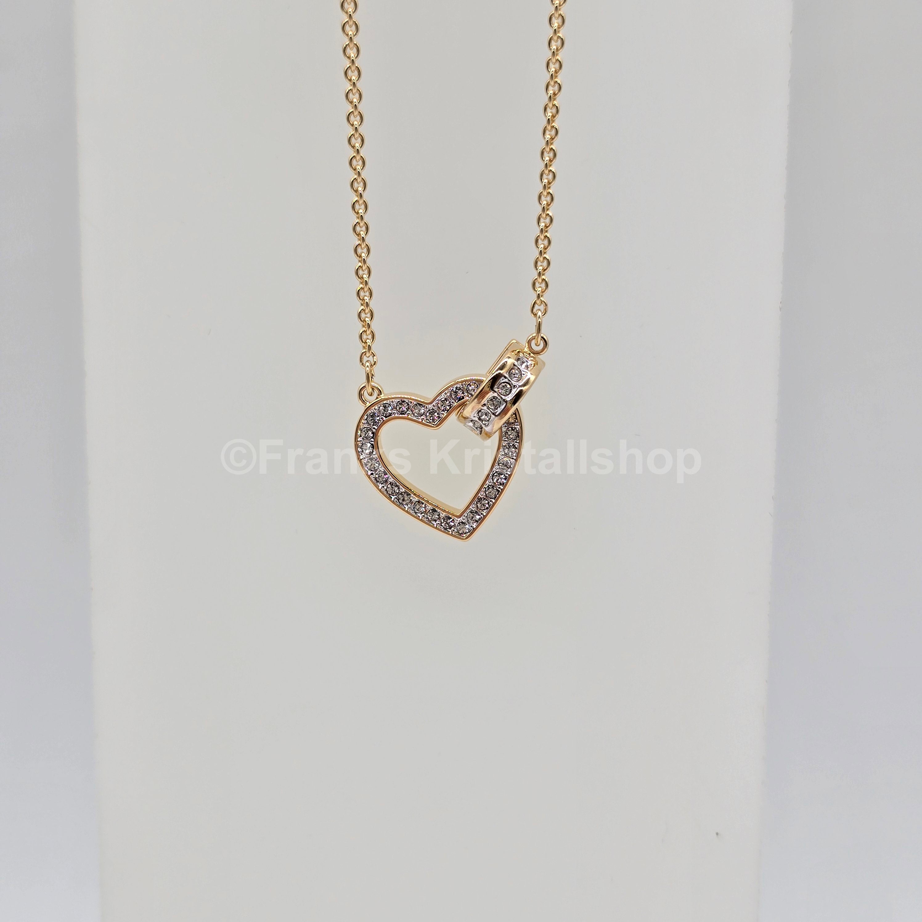 SWAROVSKI Lovely Herz Halskette, Weiß, Goldlegierungsschicht 5636449