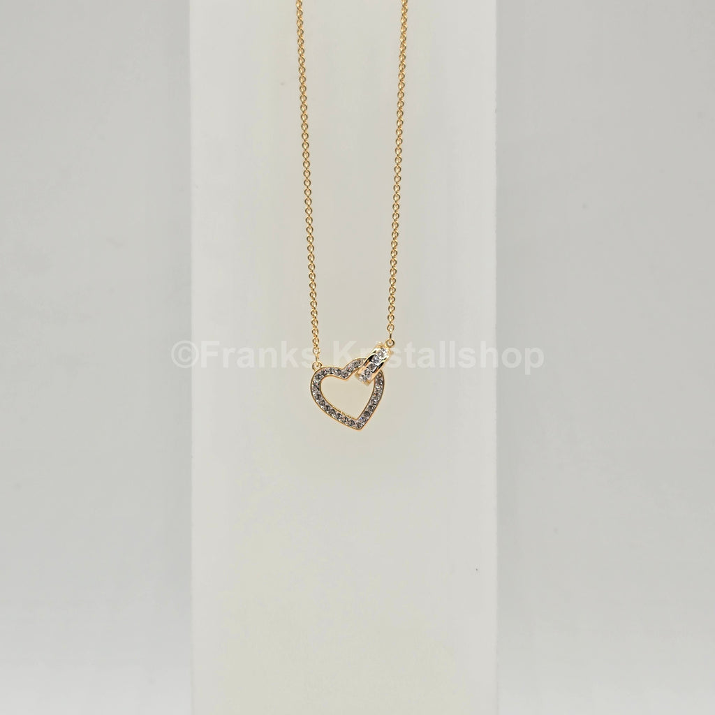 SWAROVSKI Lovely Herz Halskette, Weiß, Goldlegierungsschicht 5636449