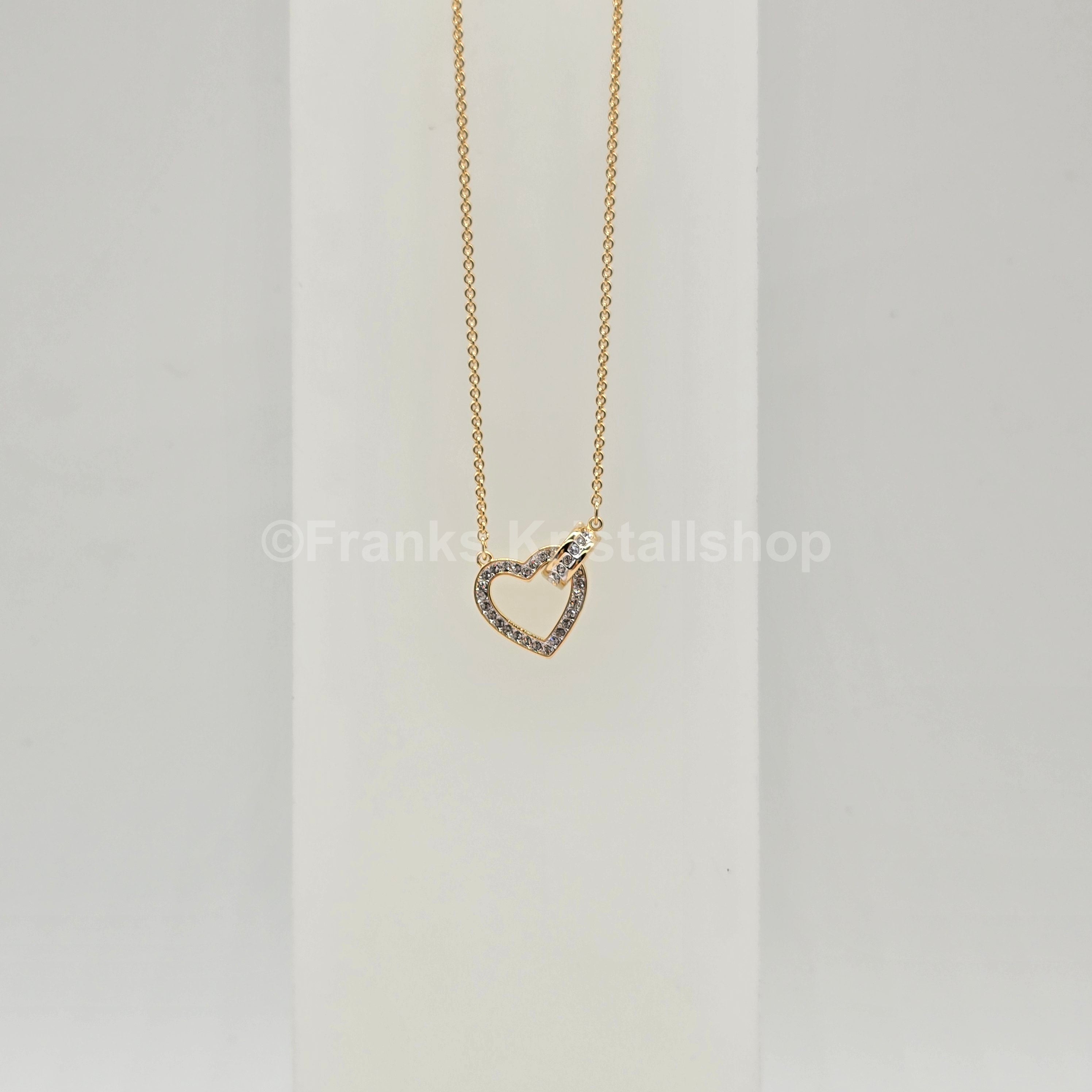SWAROVSKI Lovely Herz Halskette, Weiß, Goldlegierungsschicht 5636449