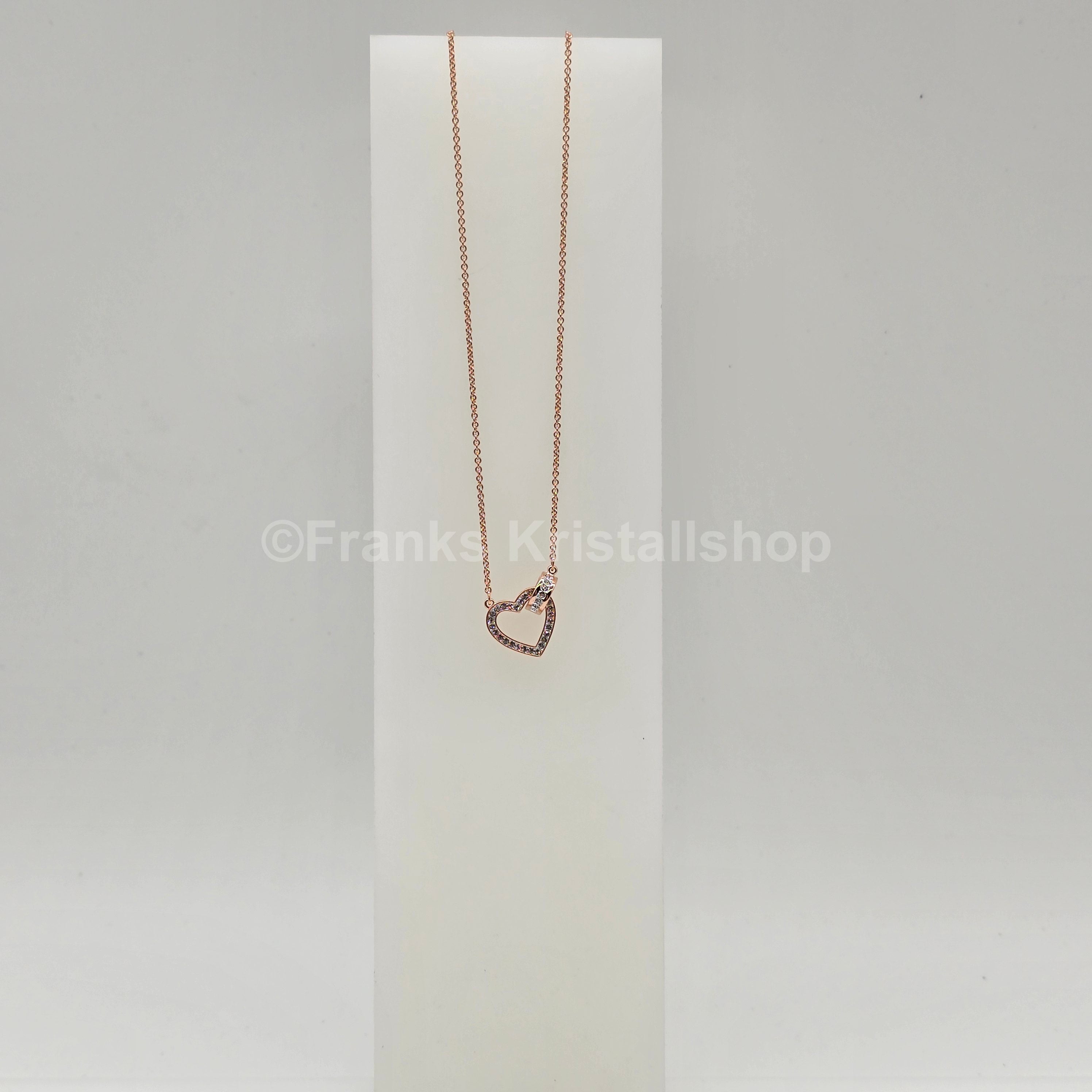 SWAROVSKI Lovely Herz Halskette, Weiß, Roségold-Legierungsschicht 5636445