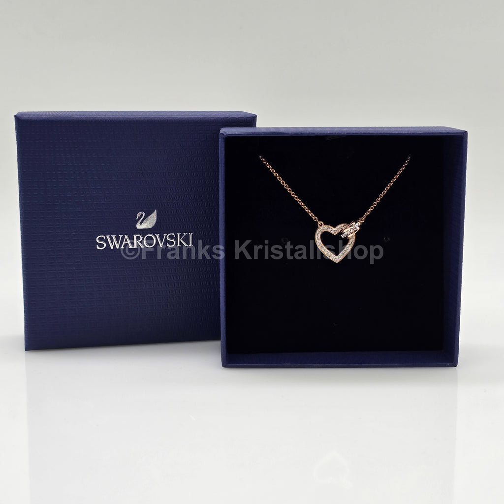 SWAROVSKI Lovely Herz Halskette, Weiß, Roségold-Legierungsschicht 5636445