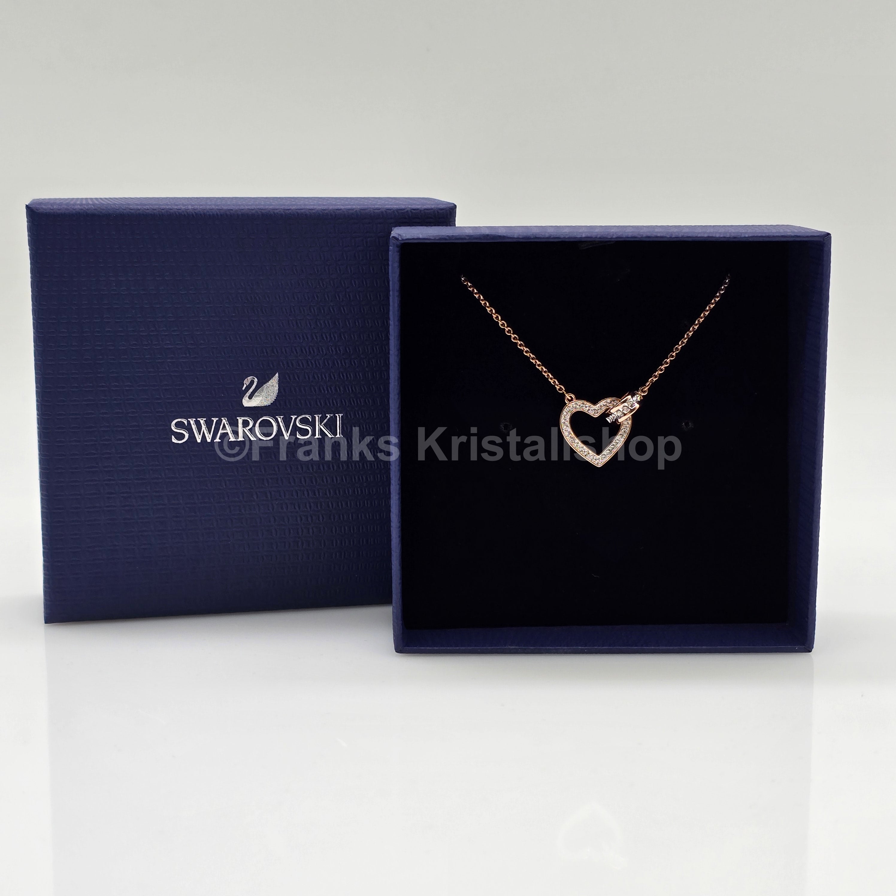 SWAROVSKI Lovely Herz Halskette, Weiß, Roségold-Legierungsschicht 5636445