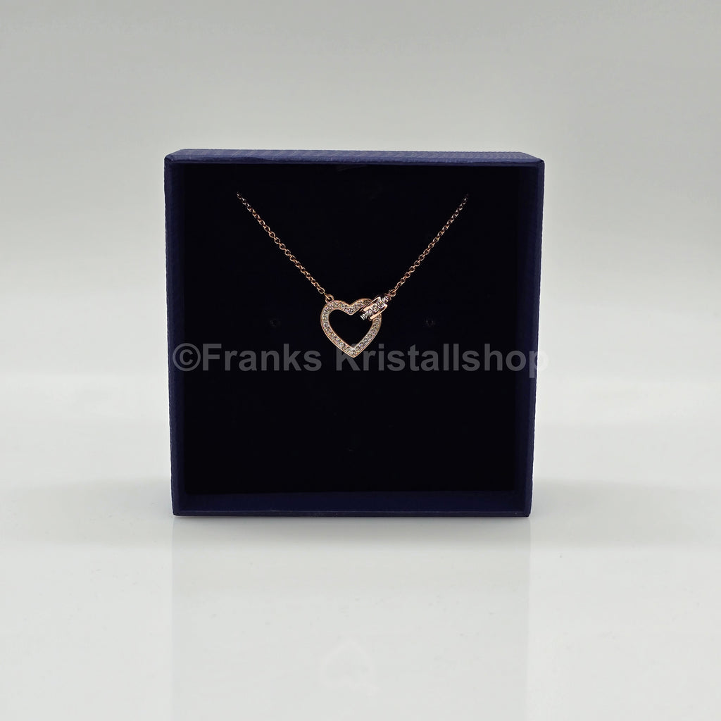 SWAROVSKI Lovely Herz Halskette, Weiß, Roségold-Legierungsschicht 5636445