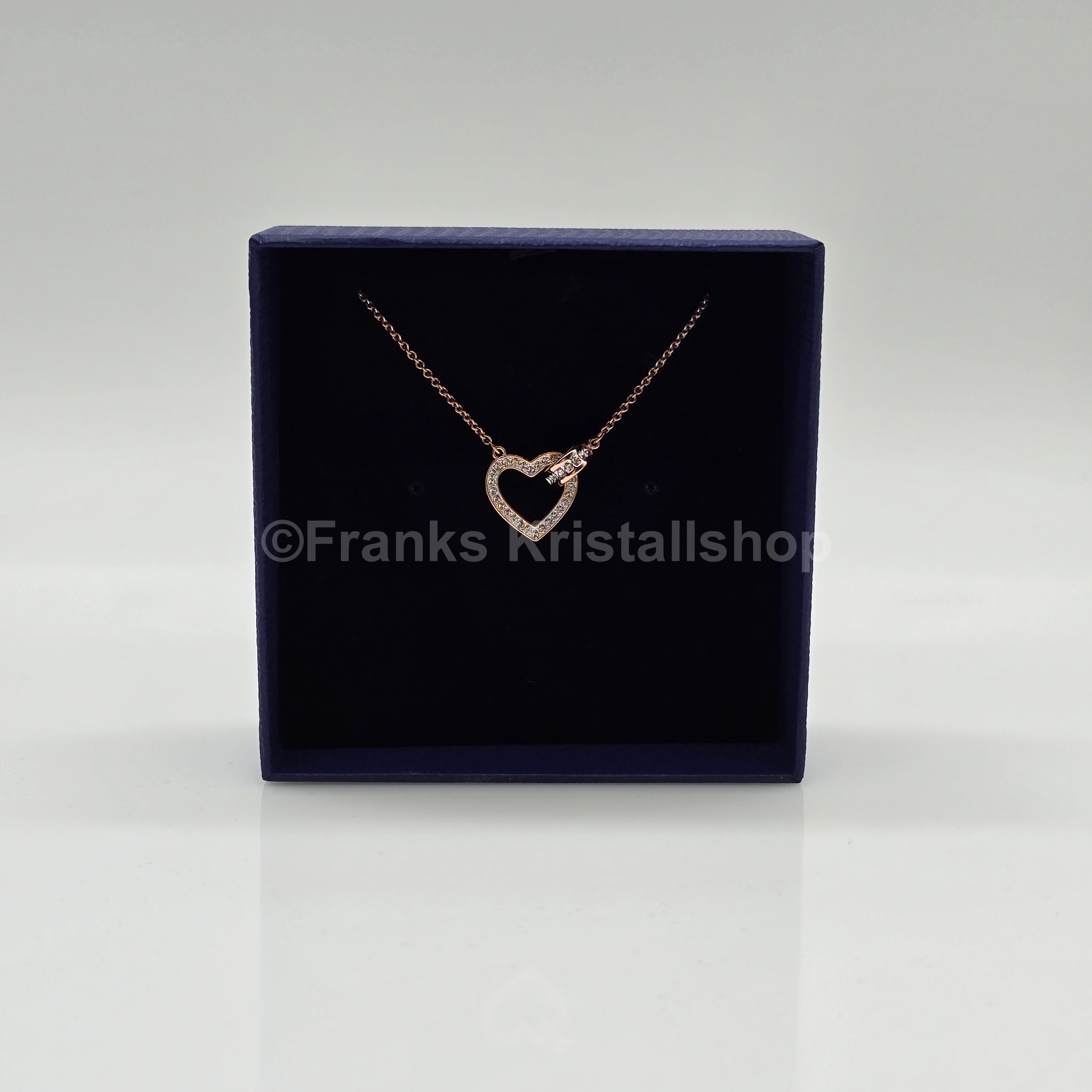 SWAROVSKI Lovely Herz Halskette, Weiß, Roségold-Legierungsschicht 5636445
