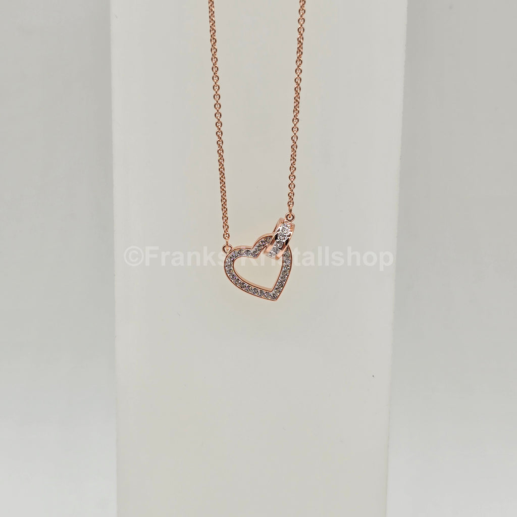 SWAROVSKI Lovely Herz Halskette, Weiß, Roségold-Legierungsschicht 5636445