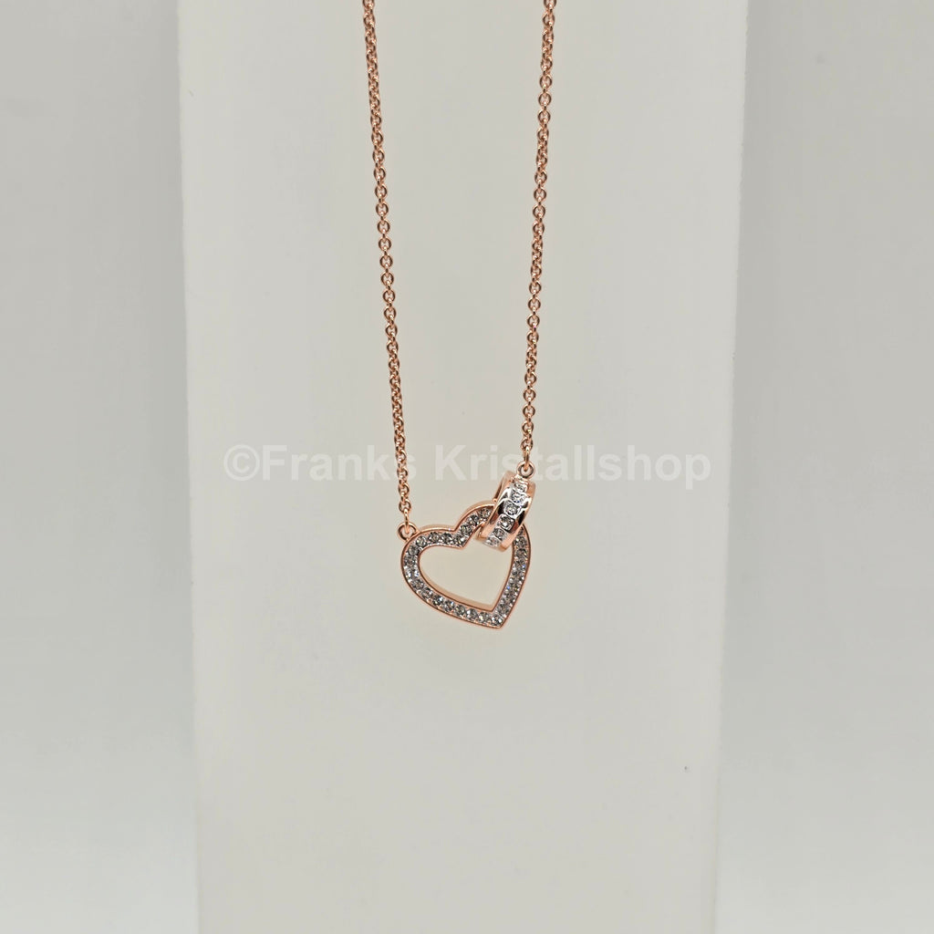 SWAROVSKI Lovely Herz Halskette, Weiß, Roségold-Legierungsschicht 5636445