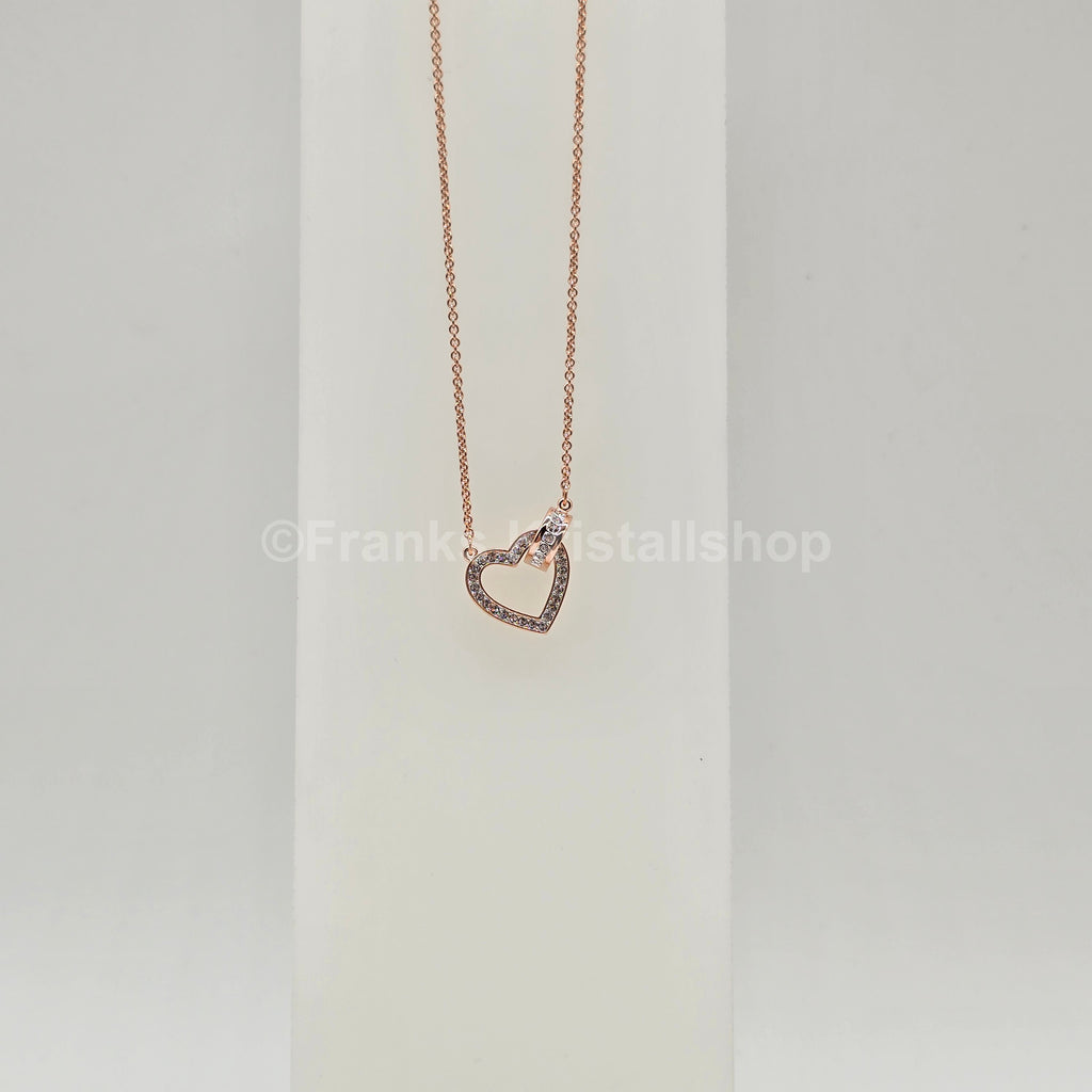 SWAROVSKI Lovely Herz Halskette, Weiß, Roségold-Legierungsschicht 5636445