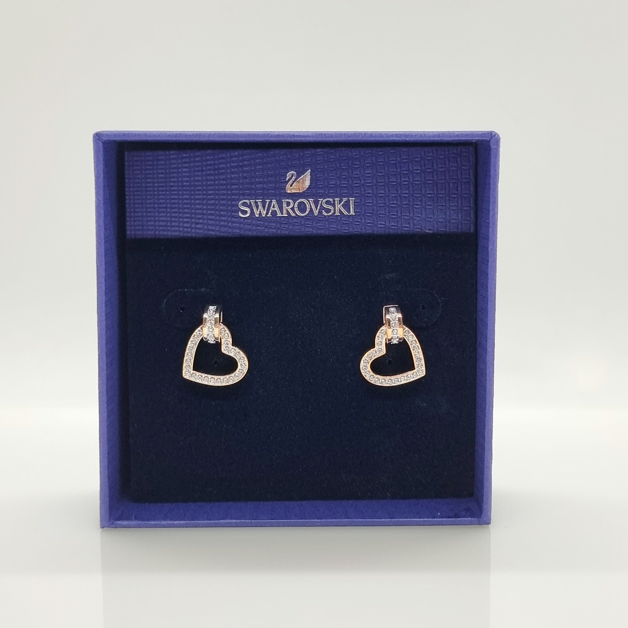 SWAROVSKI Lovely Herz Weiß Ohrringe, Roségold-Legierungsschicht 5616477
