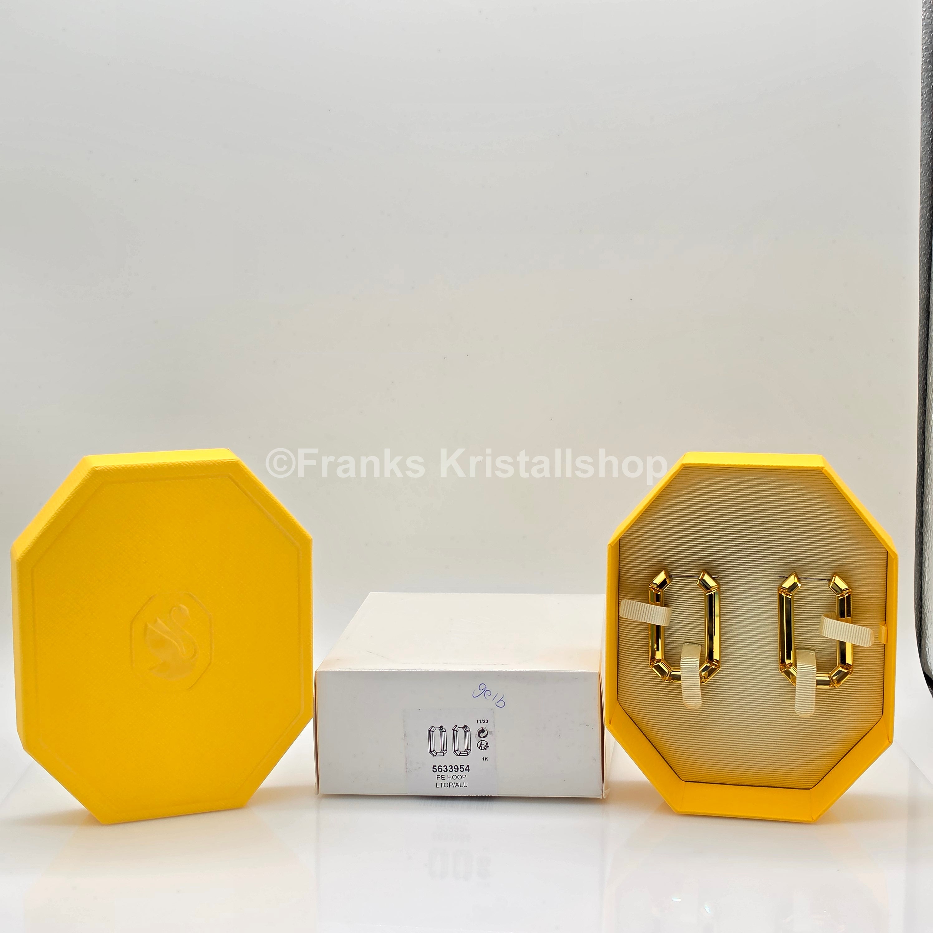 SWAROVSKI Lucent Kreolen Statement, Ohrringe Achteckform, Gelb 5633954