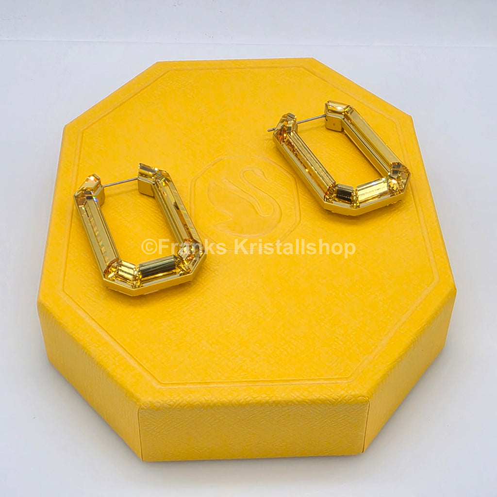 SWAROVSKI Lucent Kreolen Statement, Ohrringe Achteckform, Gelb 5633954