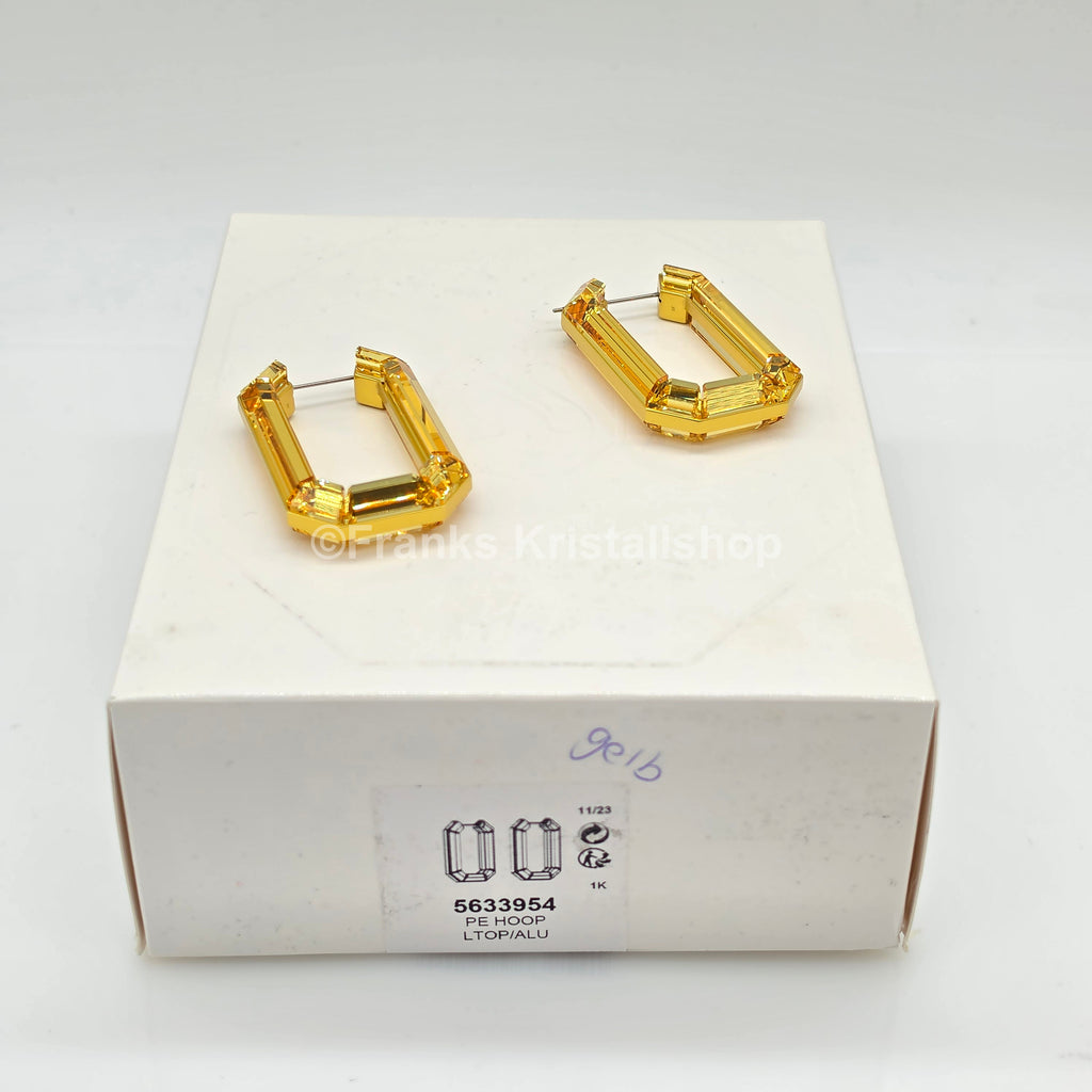 SWAROVSKI Lucent Kreolen Statement, Ohrringe Achteckform, Gelb 5633954
