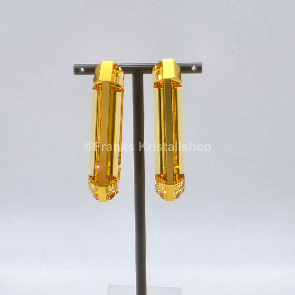 SWAROVSKI Lucent Kreolen Statement, Ohrringe Achteckform, Gelb 5633954