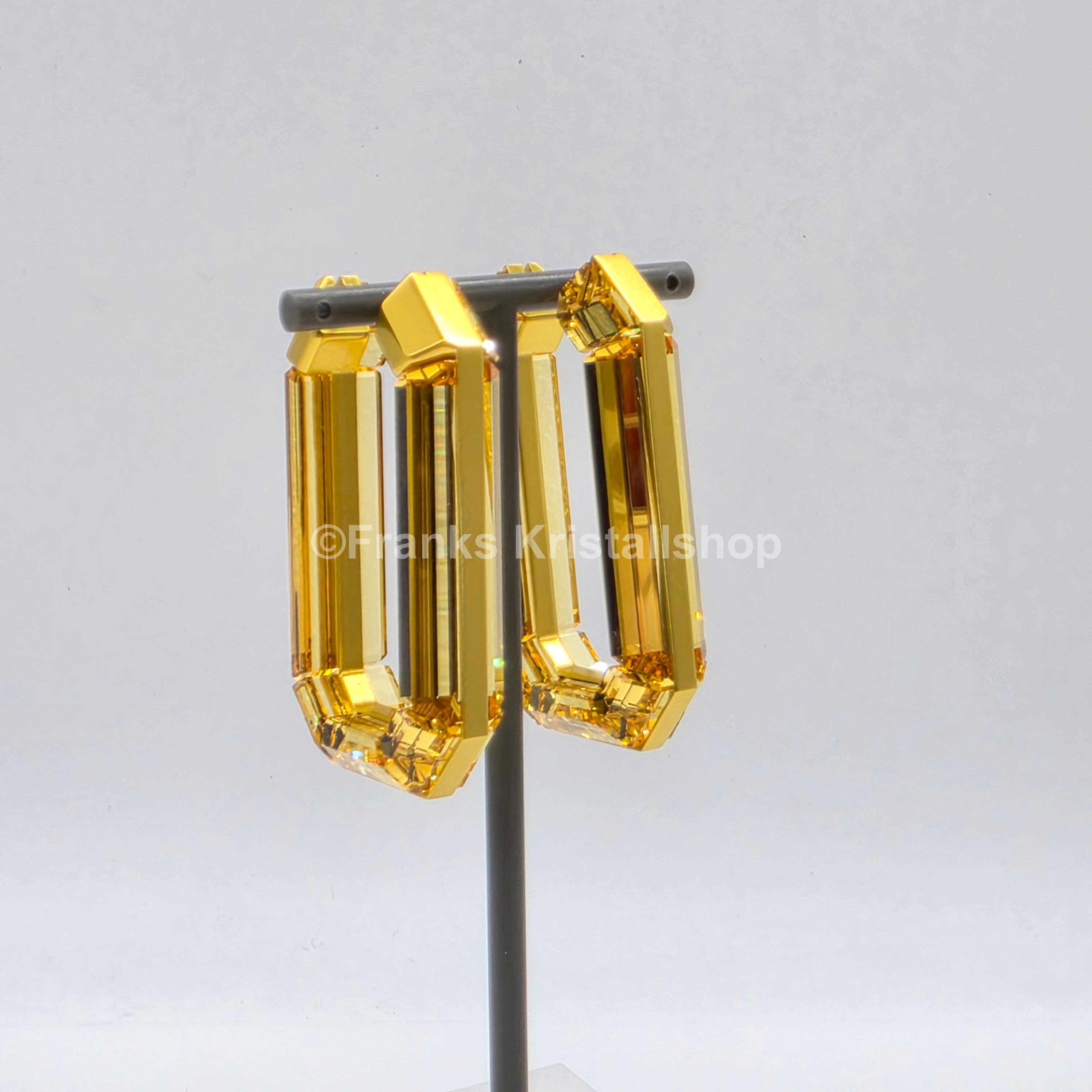 SWAROVSKI Lucent Kreolen Statement, Ohrringe Achteckform, Gelb 5633954