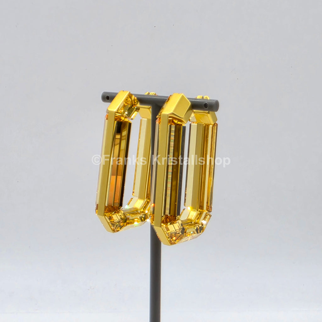 SWAROVSKI Lucent Kreolen Statement, Ohrringe Achteckform, Gelb 5633954