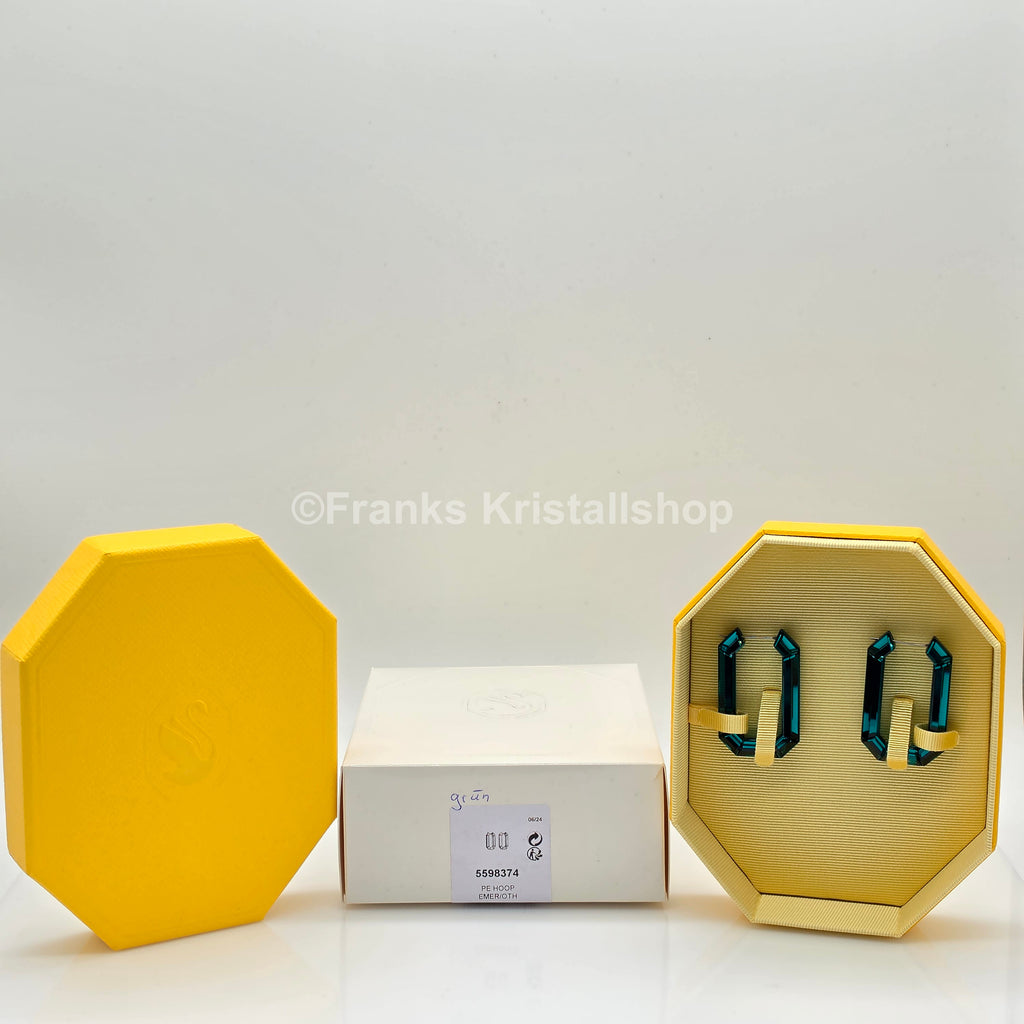 SWAROVSKI Lucent Kreolen Statement, Ohrringe Achteckform, Grün 5598374