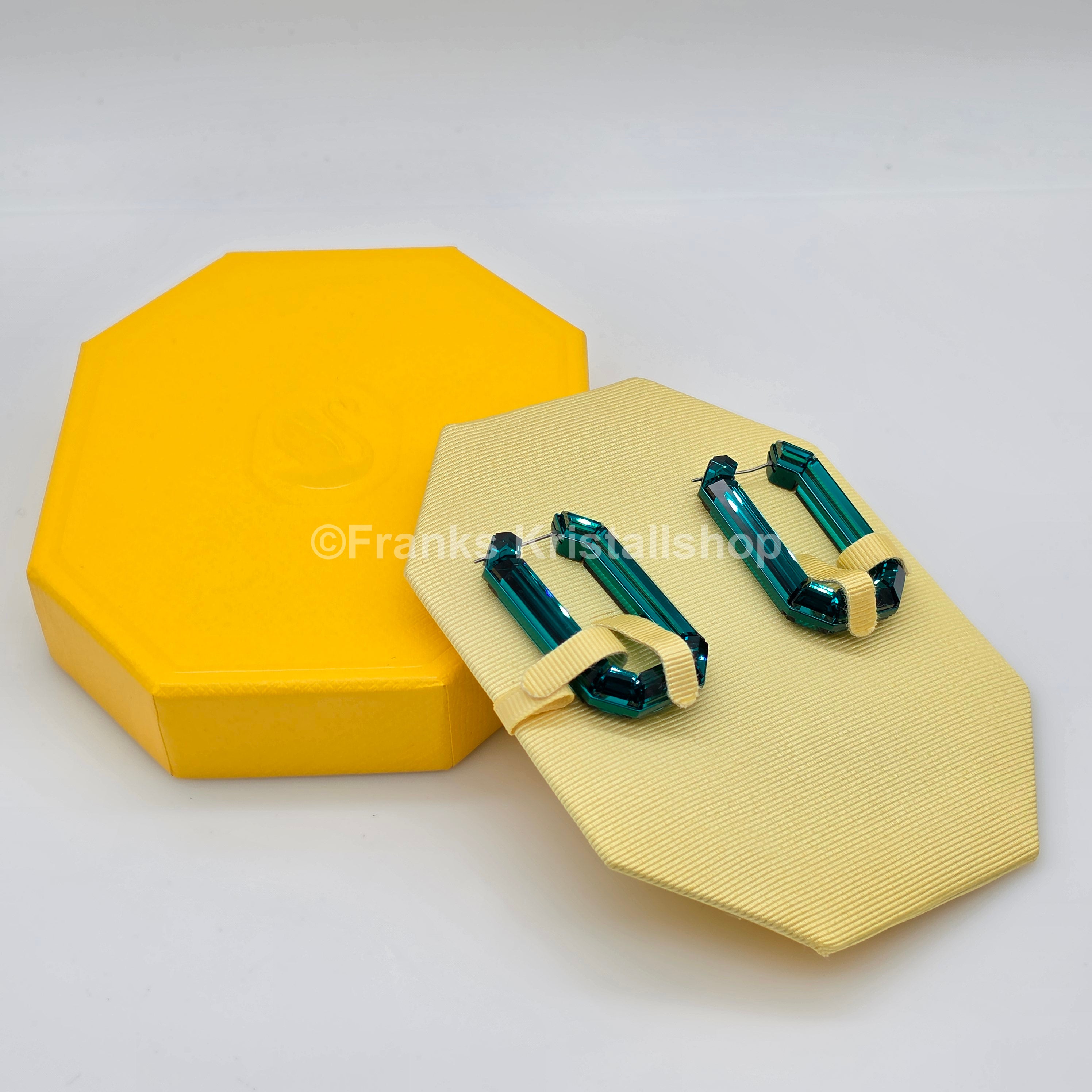 SWAROVSKI Lucent Kreolen Statement, Ohrringe Achteckform, Grün 5598374