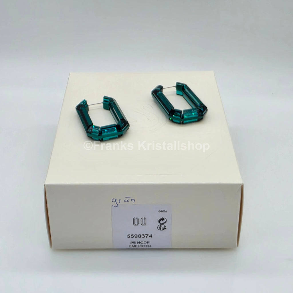 SWAROVSKI Lucent Kreolen Statement, Ohrringe Achteckform, Grün 5598374