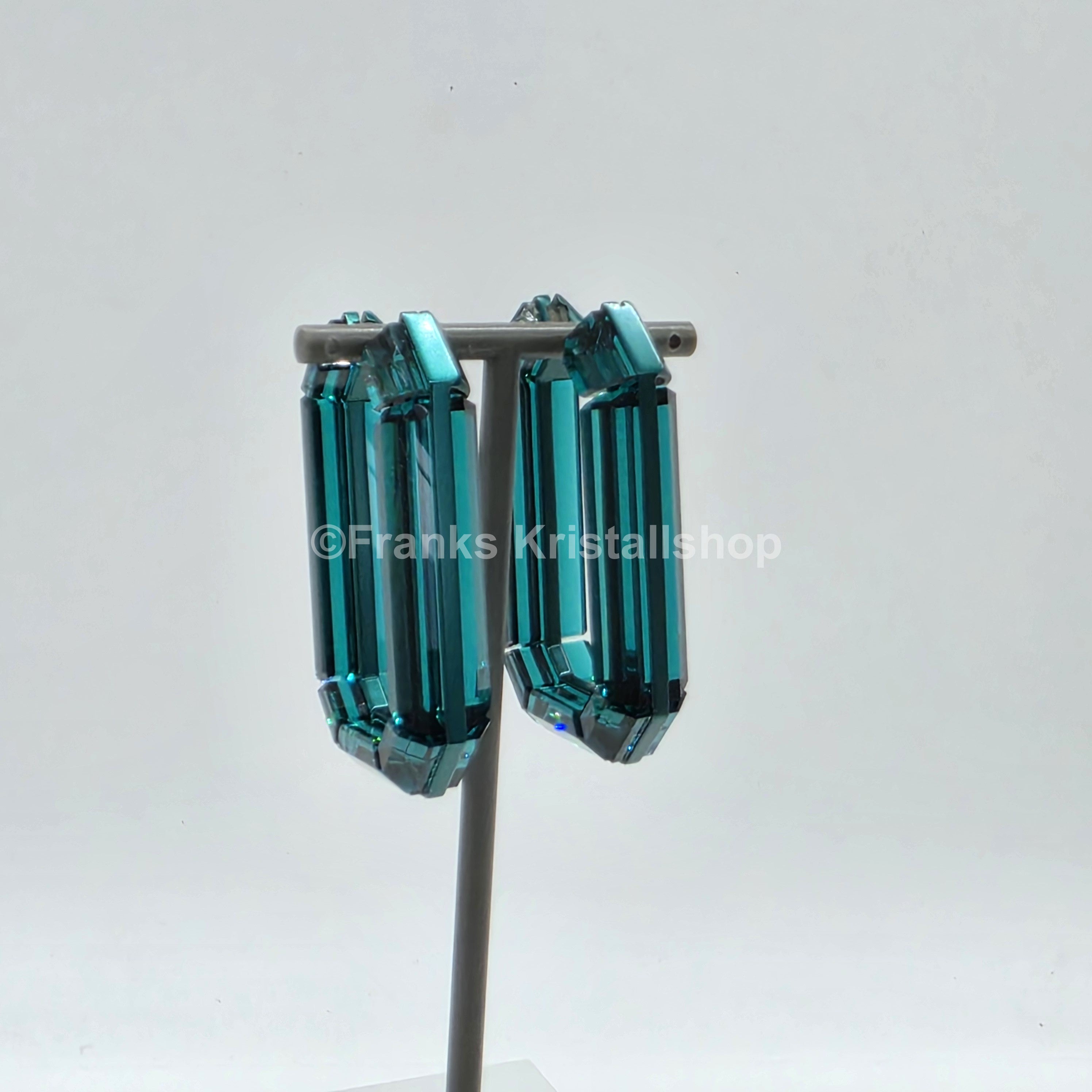 SWAROVSKI Lucent Kreolen Statement, Ohrringe Achteckform, Grün 5598374