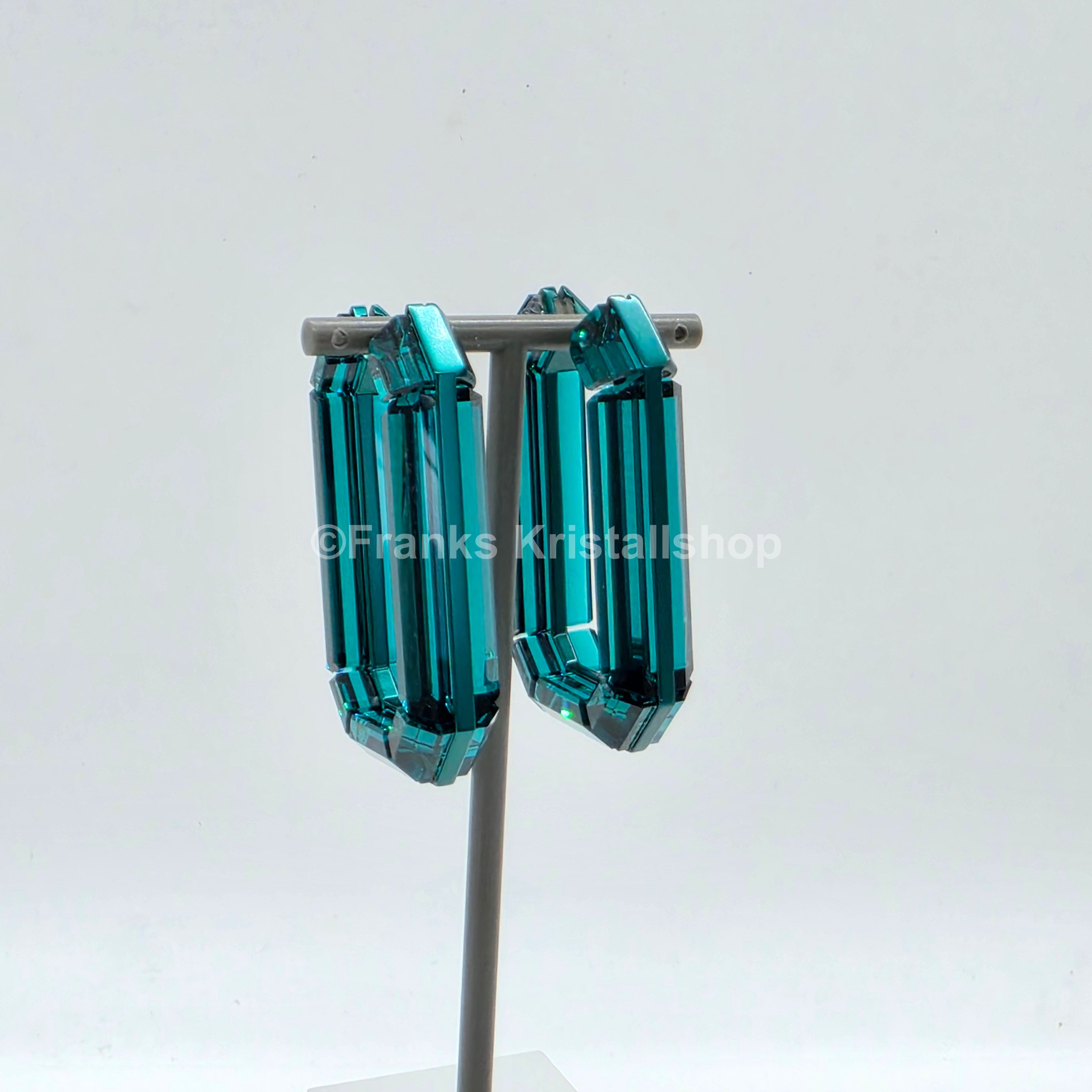 SWAROVSKI Lucent Kreolen Statement, Ohrringe Achteckform, Grün 5598374