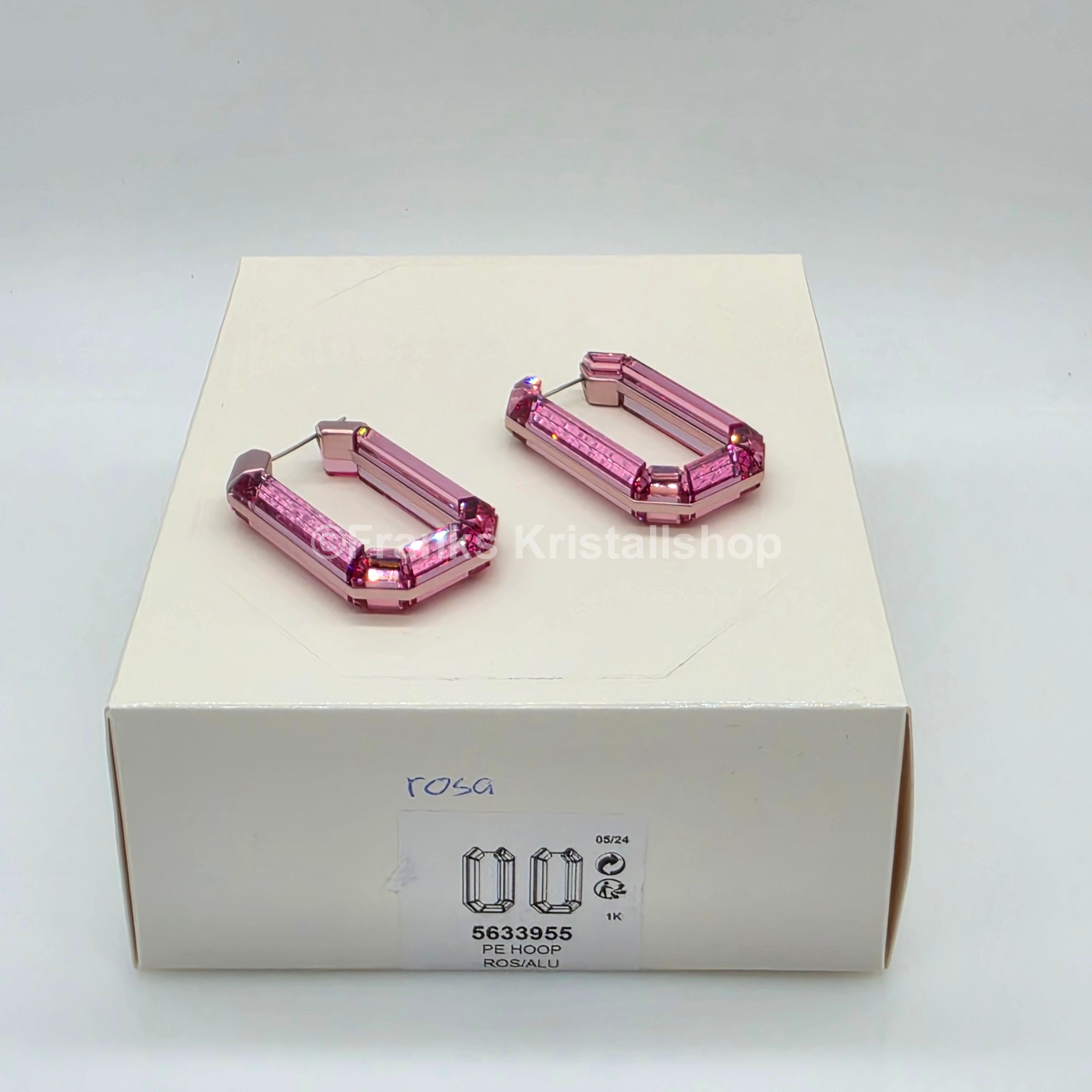 SWAROVSKI Lucent Kreolen Statement, Ohrringe Achteckform, Rosa 5533955