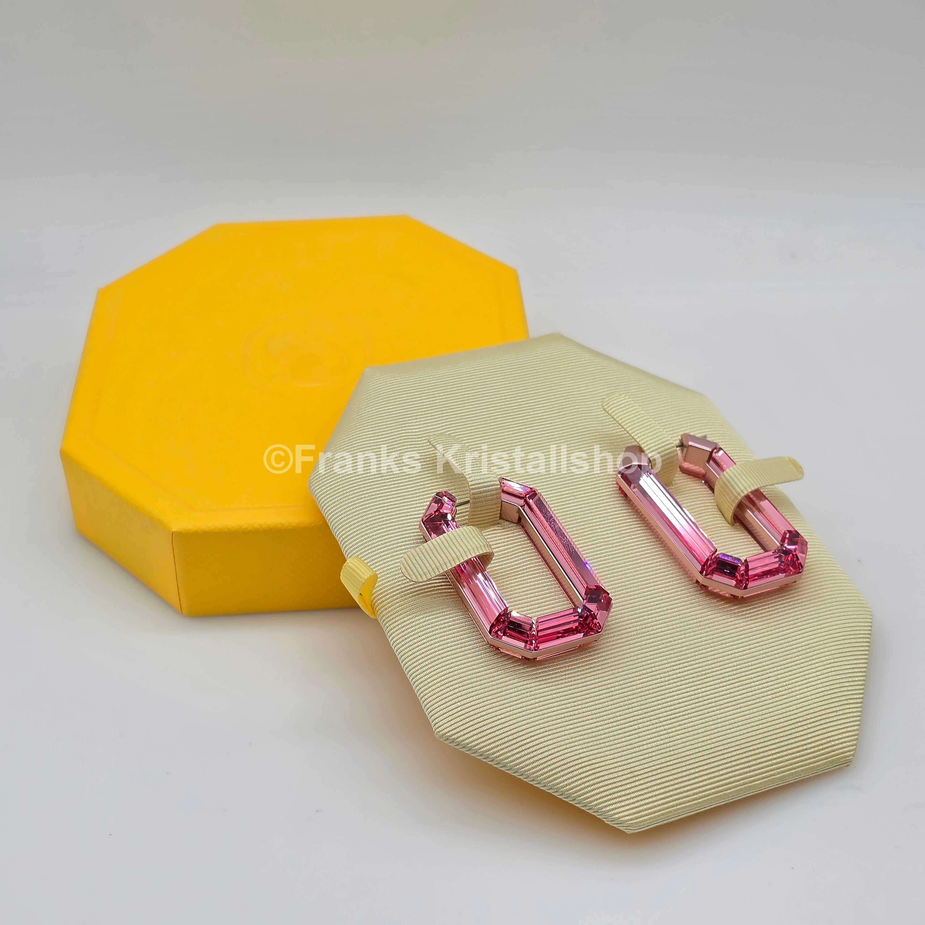 SWAROVSKI Lucent Kreolen Statement, Ohrringe Achteckform, Rosa 5533955